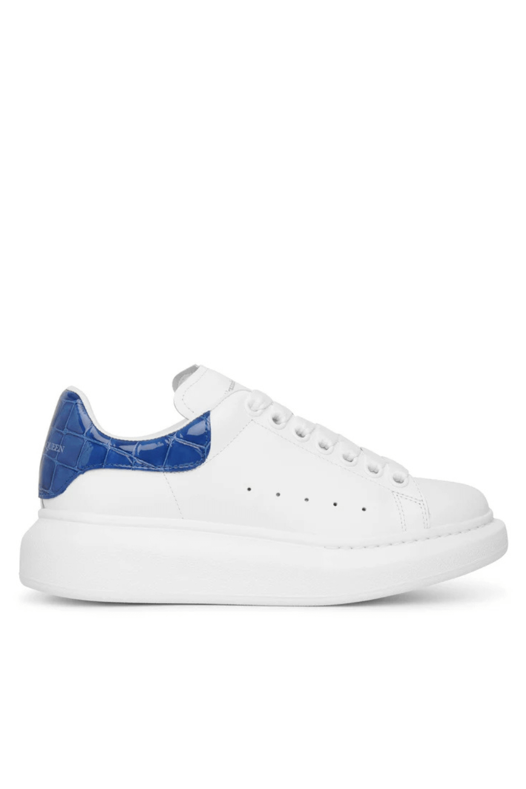 Alexander McQueen Classic white and indigo croc woman sneakers