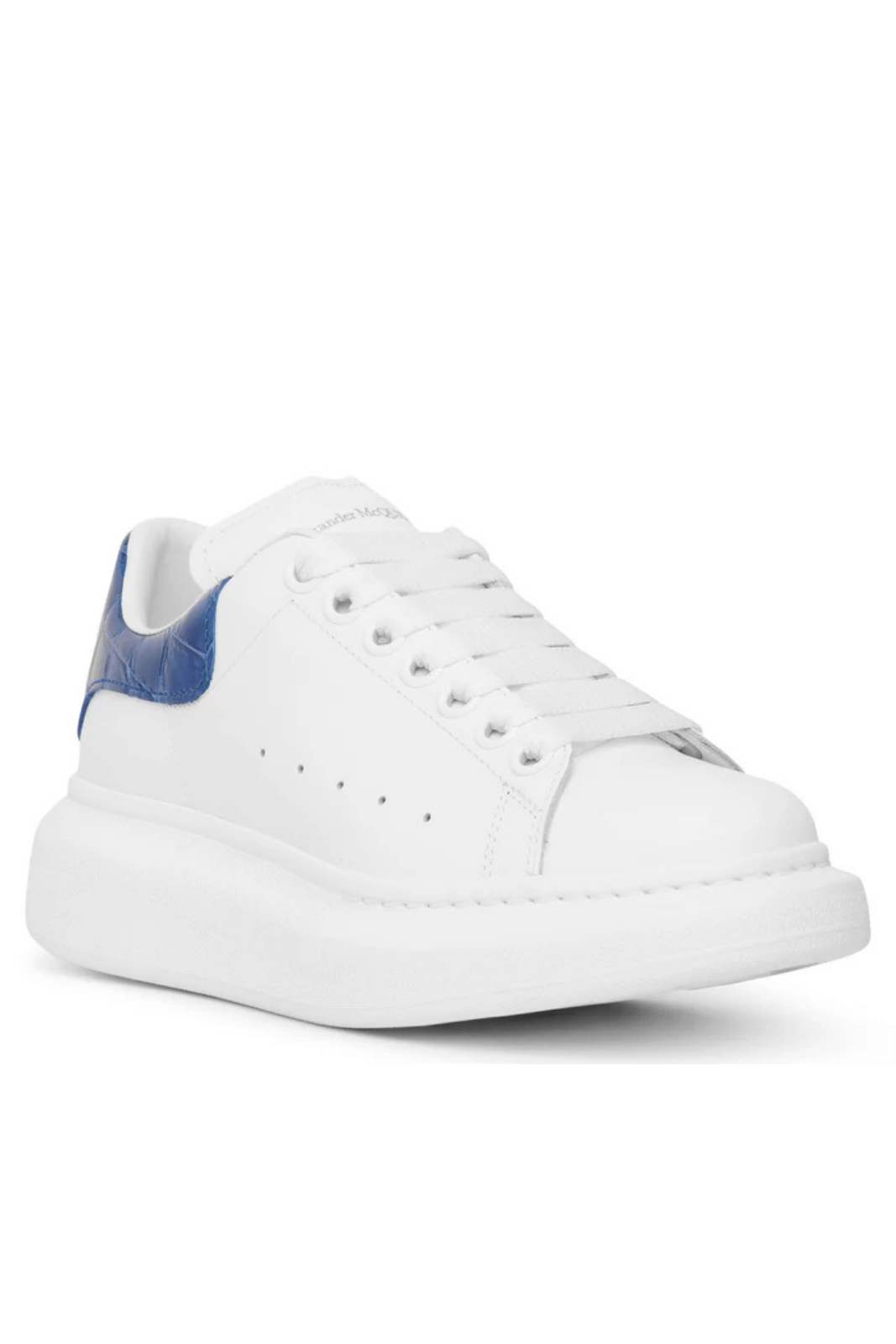 Alexander McQueen Classic white and indigo croc woman sneakers