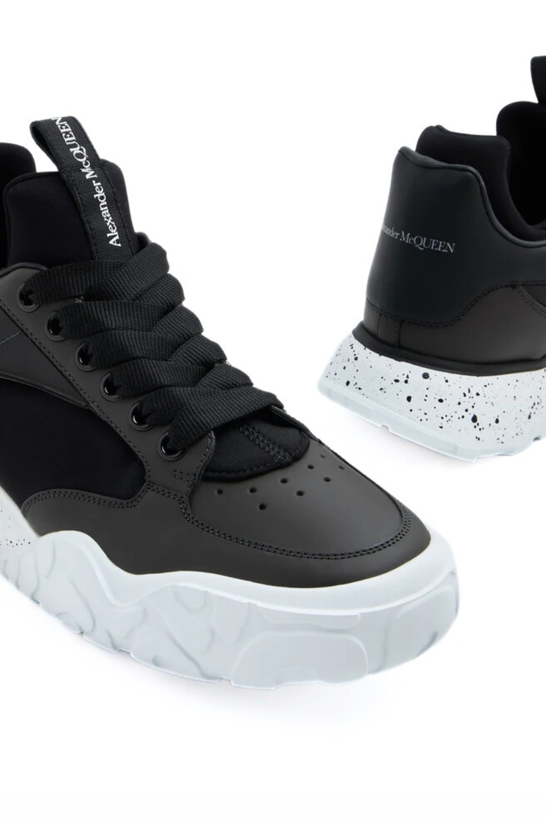 Alexander McQueen Court Tech Lace-Up Black Sneakers