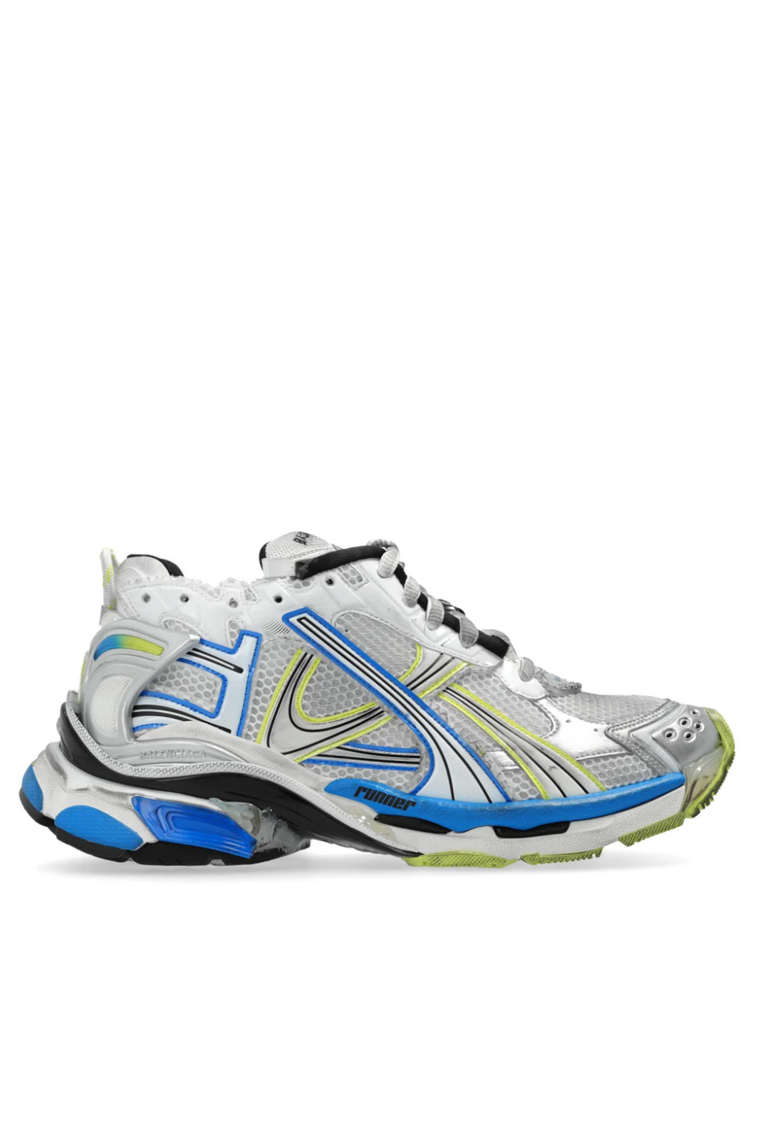 Balenciaga Runner Lace-Up Men Sneakers Grey Blue Yellow