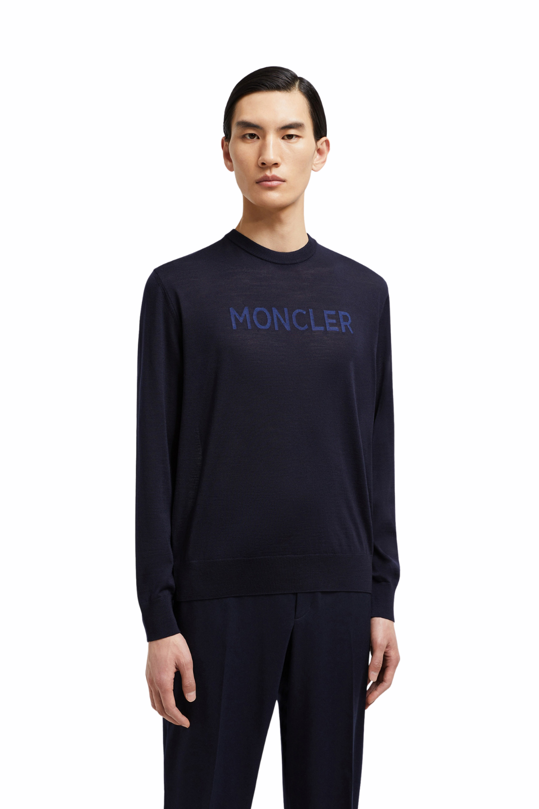 Moncler Logo Wool Sweater Dark Blue