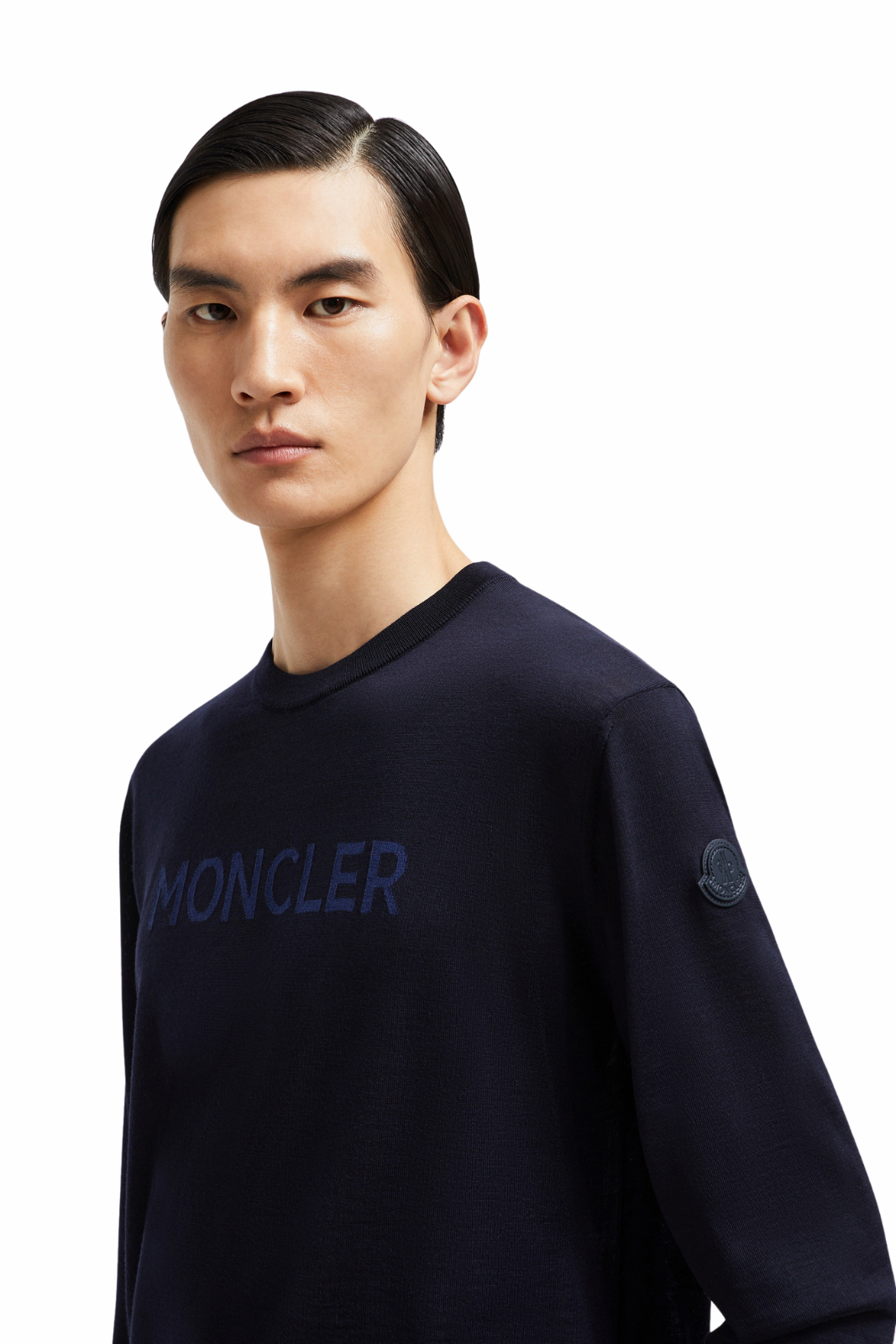 Moncler Logo Wool Sweater Dark Blue