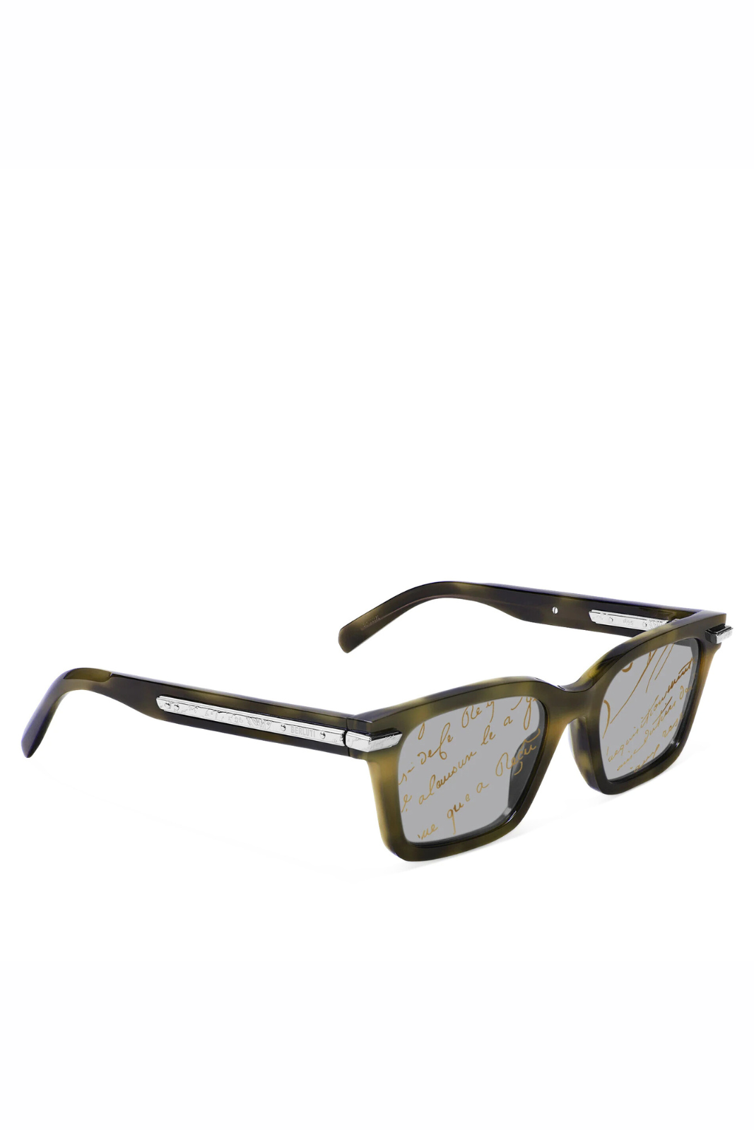 Berluti Radiant Acetate Man Khaki Scritto Gold Sunglasses