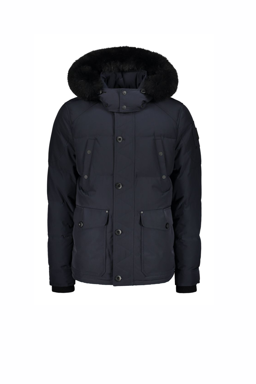 Moose Knuckles Men's Round Island Fur Jacket Navy