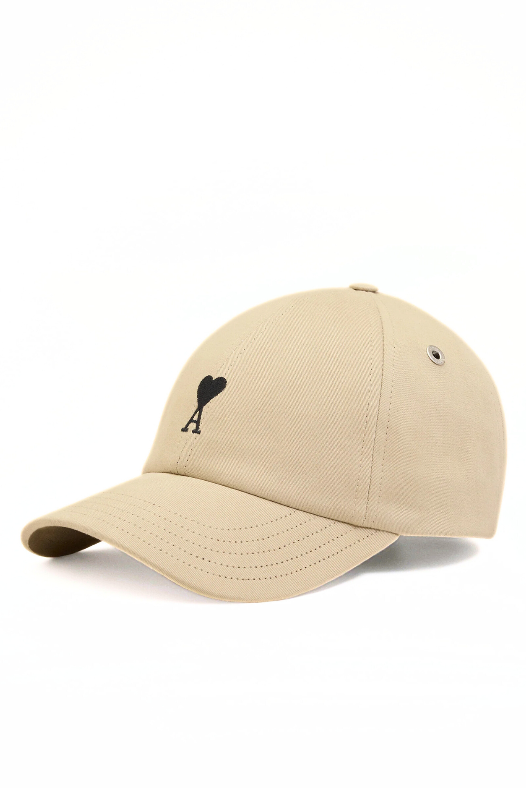 Ami Paris Beige Cotton Ami De Coeur Embroidery Cap