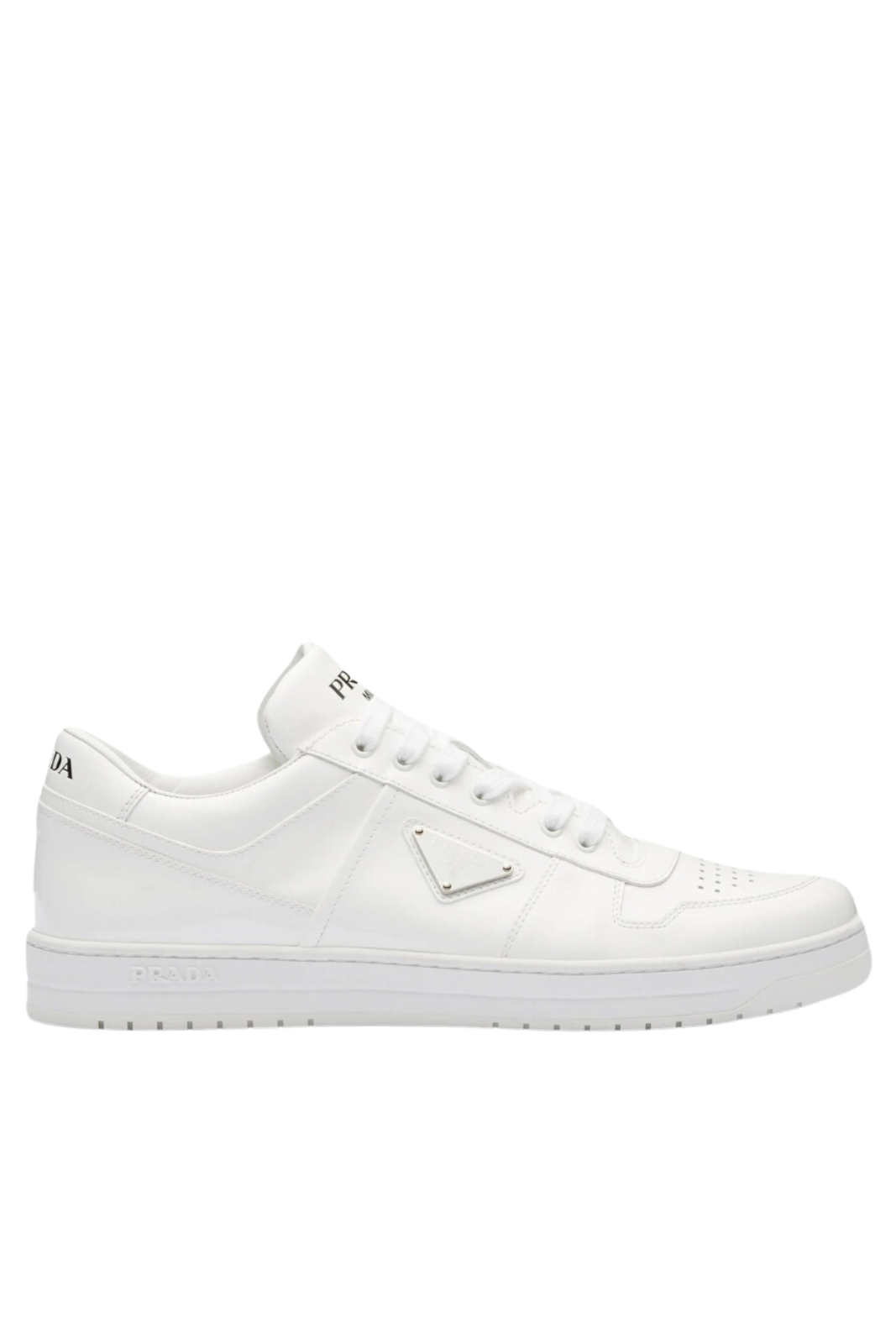 Prada Downtown Leather Full White Logo sneakers for men