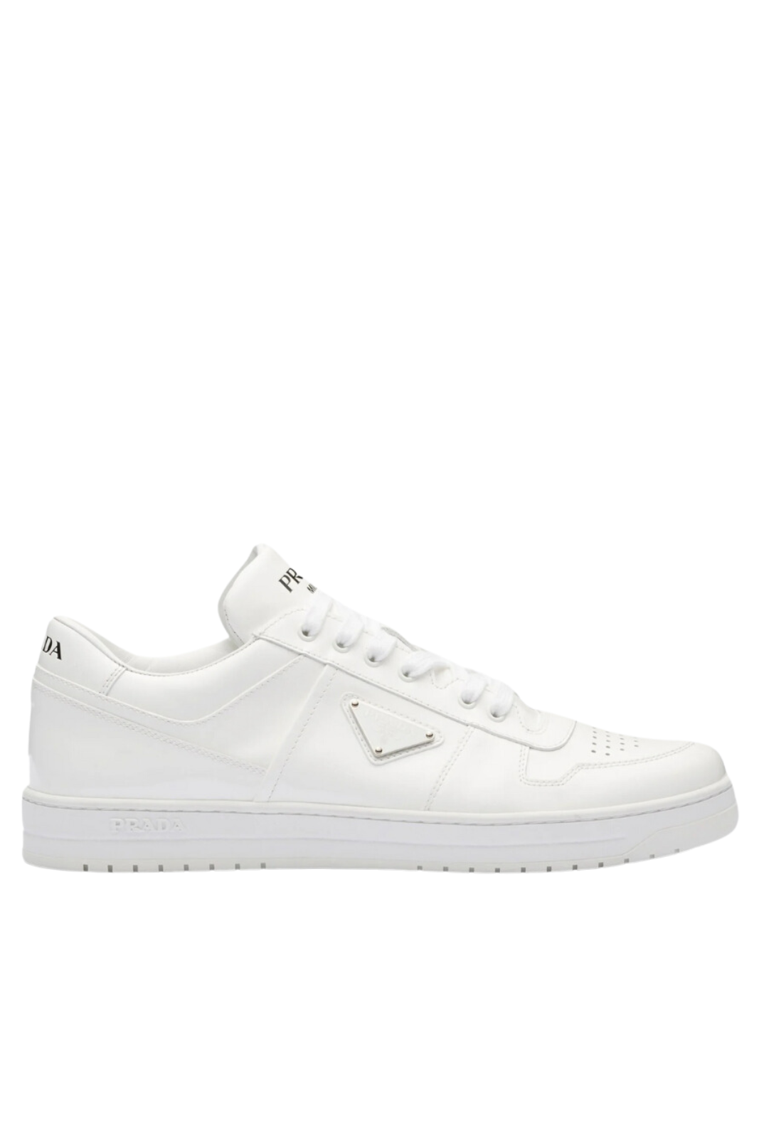 Prada Downtown Leather Full White Logo sneakers