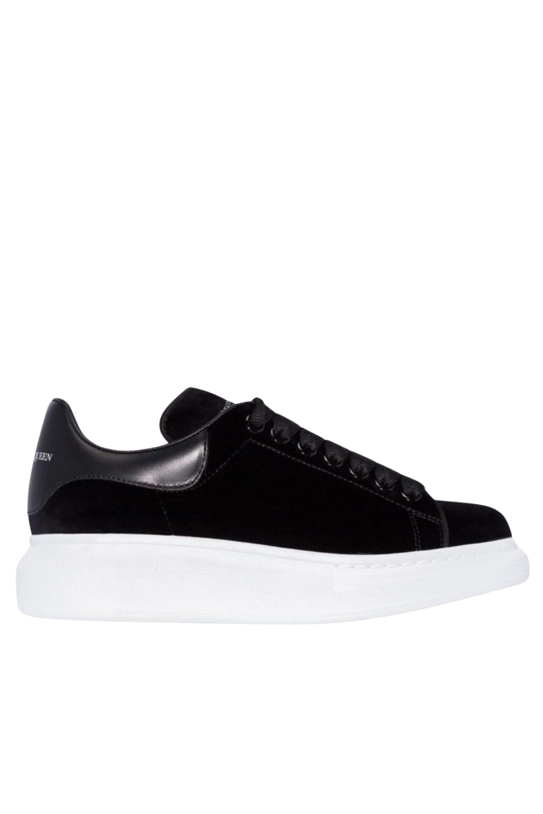 Alexander McQueen Black Velvet Oversized Sneakers