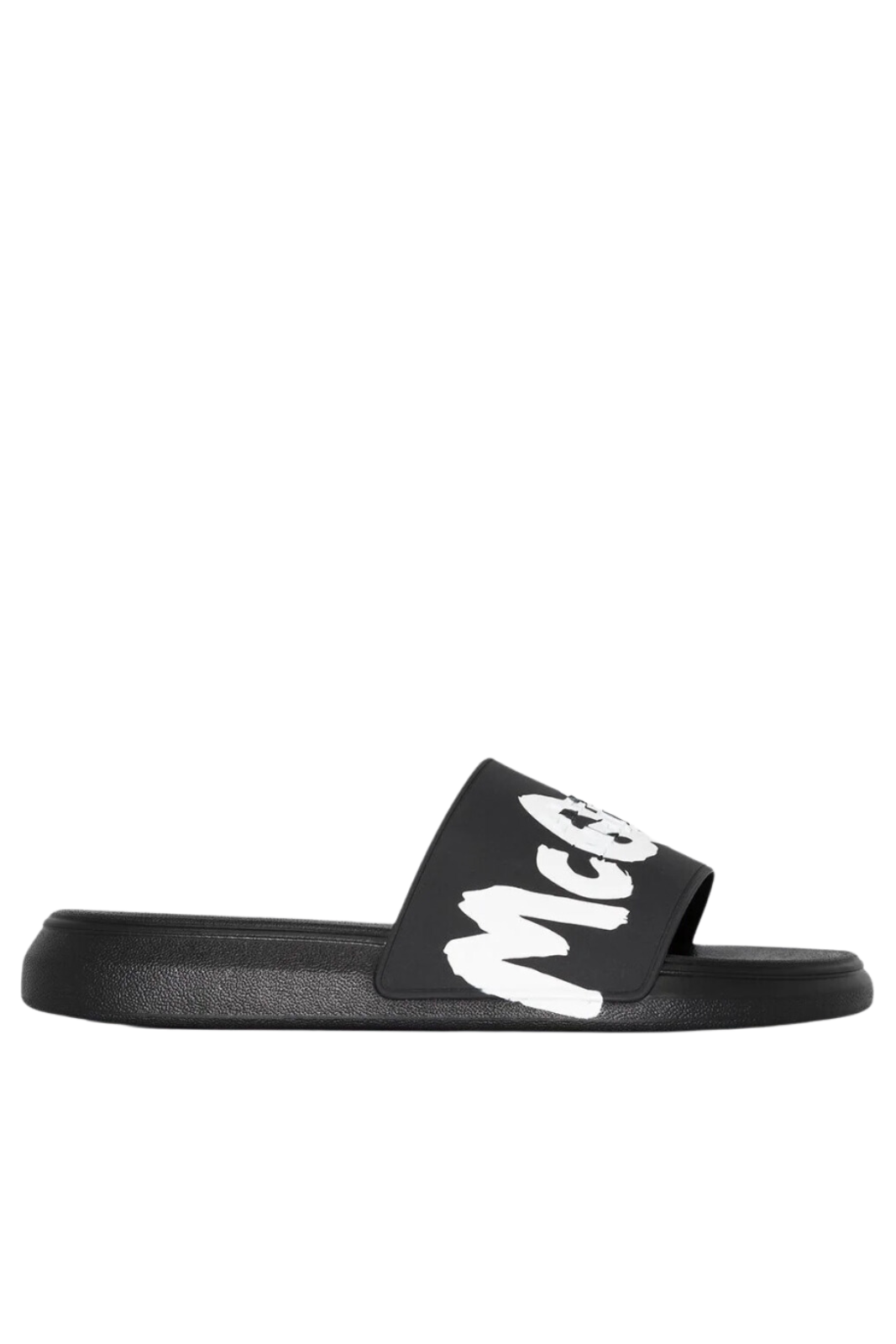 Alexander McQueen graffiti-logo slip-on slides