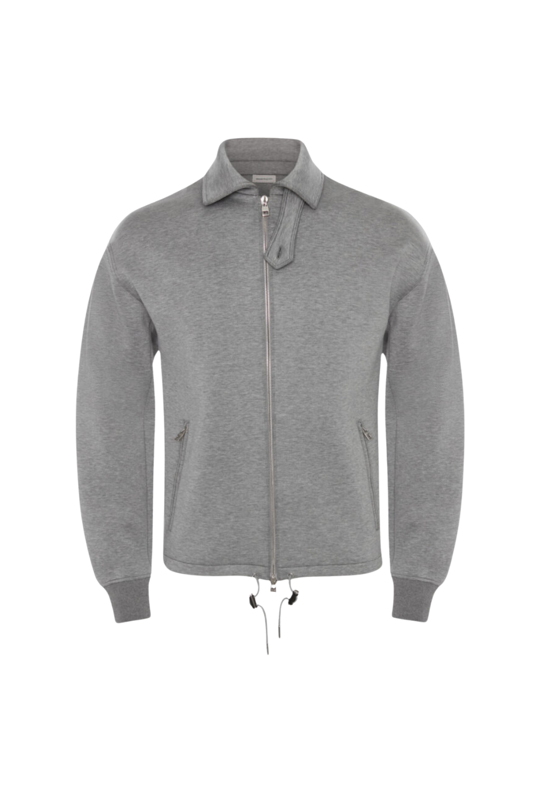 Alexander McQueen Double Jersey Bomber Jacket in pale grey