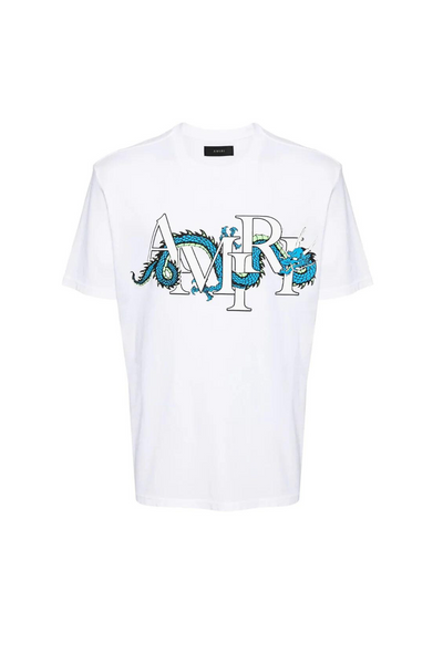 Amiri Dragon-Print Cotton T-Shirt white | Exclusiv la Finery Boutique
