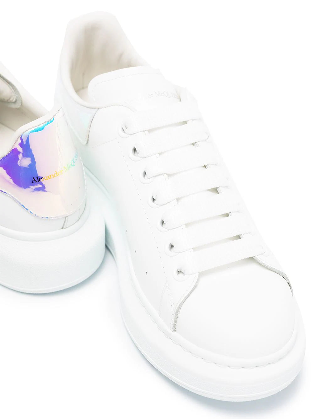 Alexander McQueen Oversized lace-up White/Rainbow multicolor man sneakers