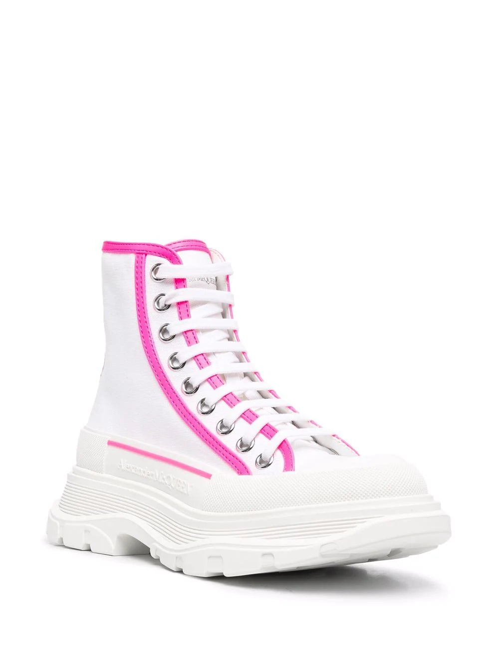 Alexander McQueen Tread contrasting-trim detail sneakers white pink