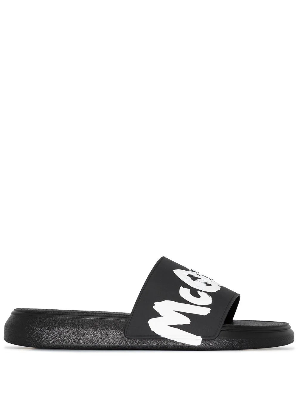 Alexander McQueen graffiti-logo slip-on slides