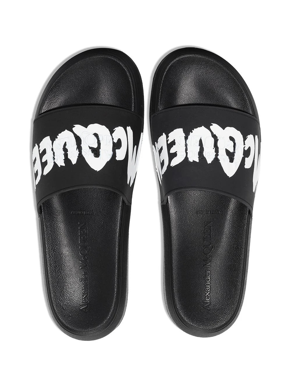 Alexander McQueen graffiti-logo slip-on slides2