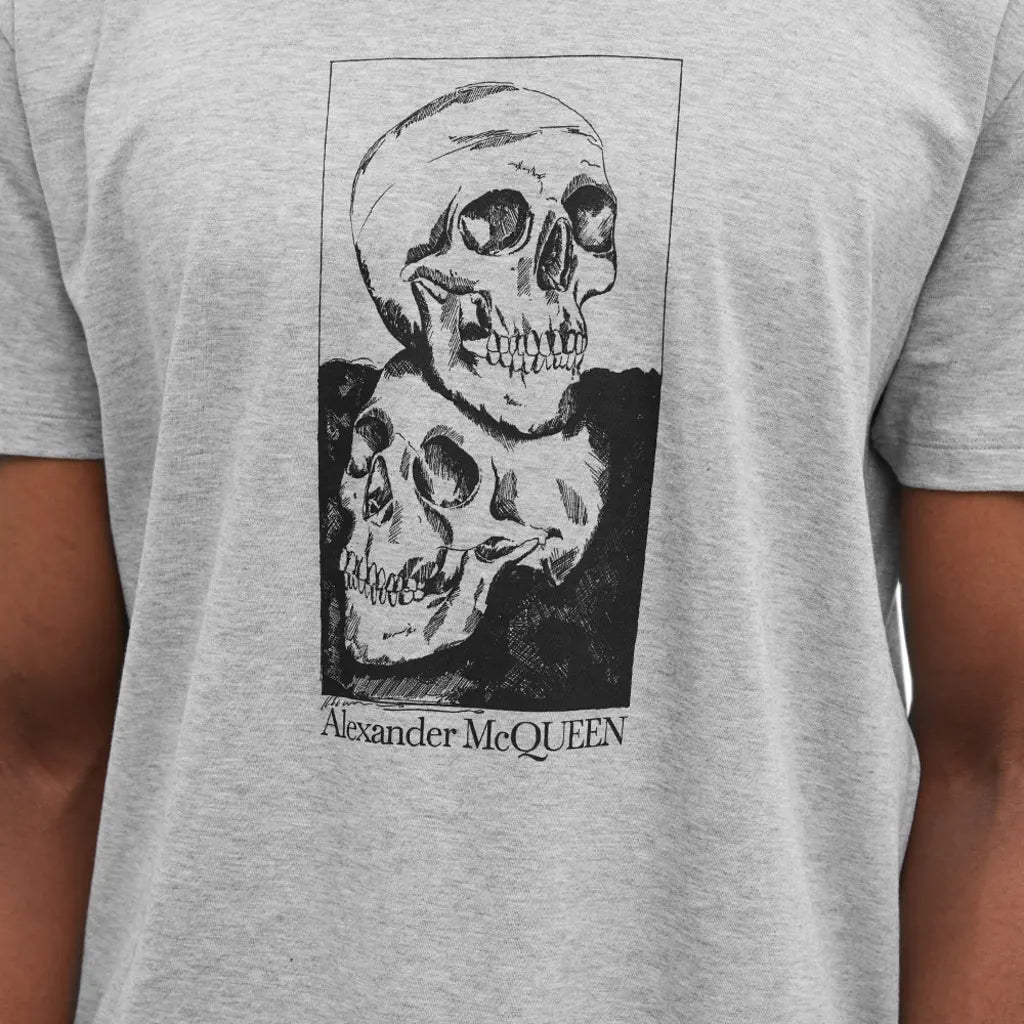 Alexander McQueen Double Skull Logo Tee