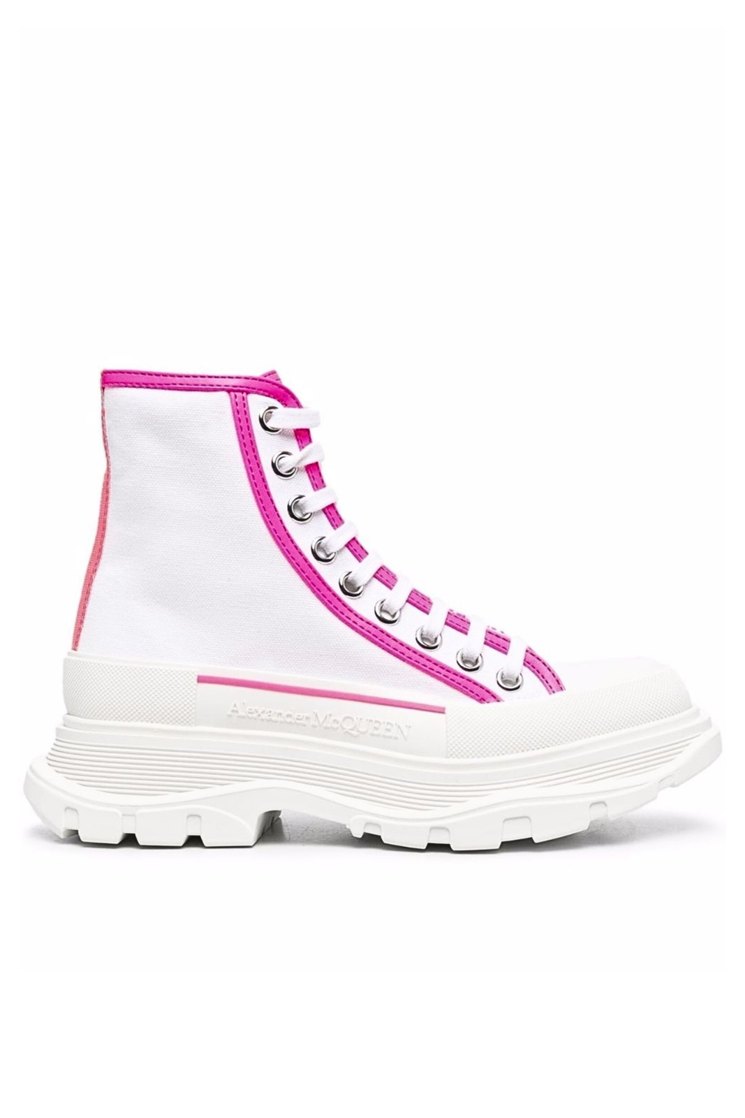 Alexander McQueen Tread contrasting-trim detail sneakers white pink