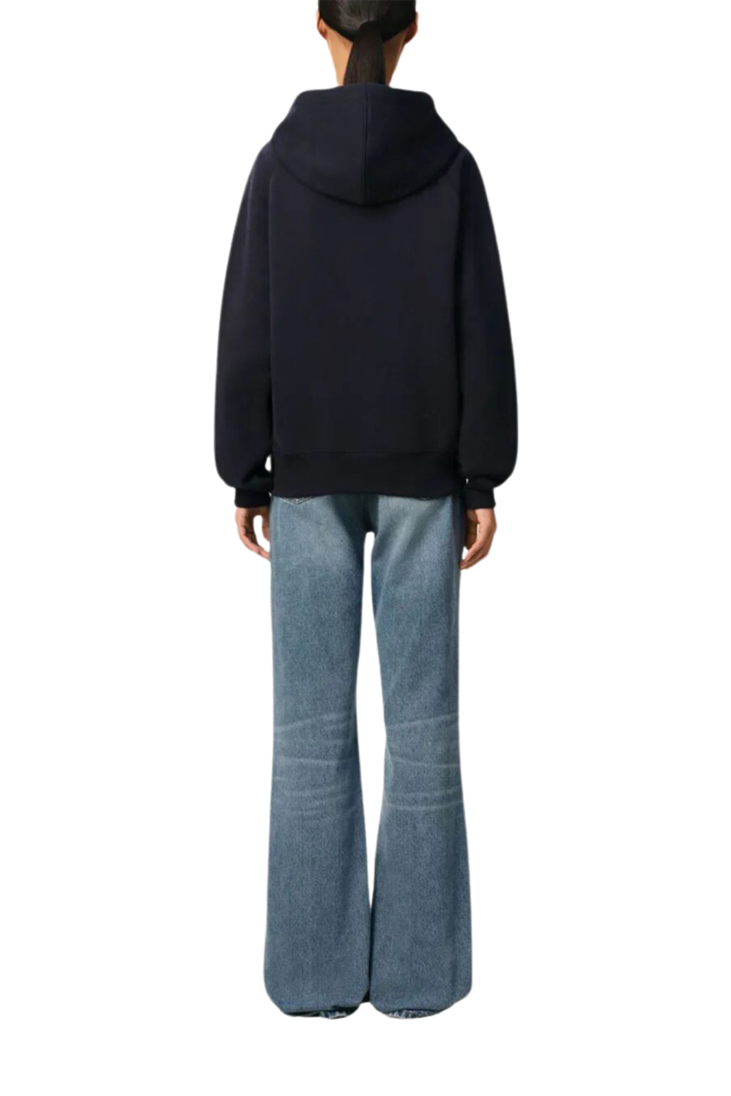 Ami Paris boxy logo hoodie Navy Blue Unisex