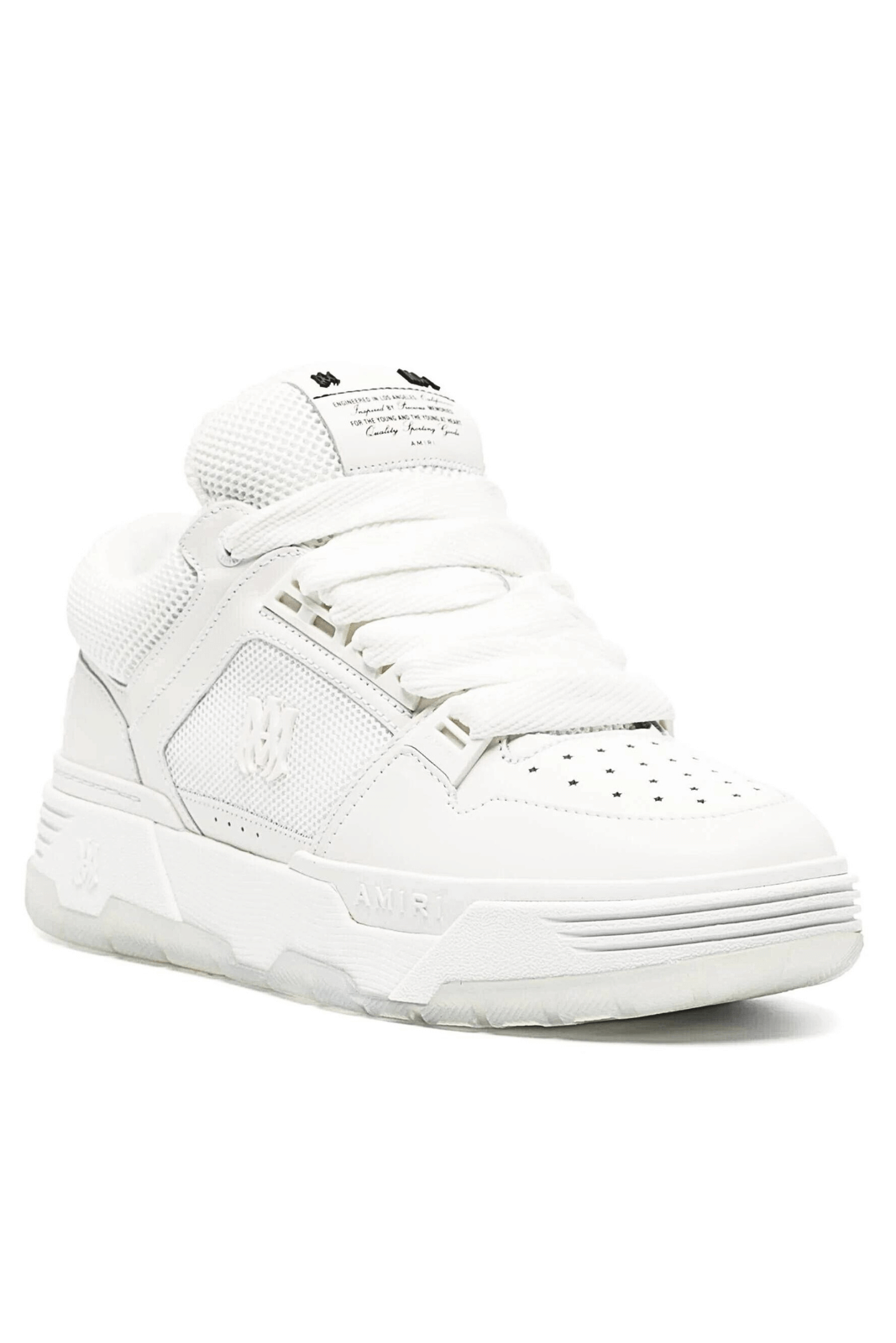 Amiri MA-1 leather-trim mesh sneakers white