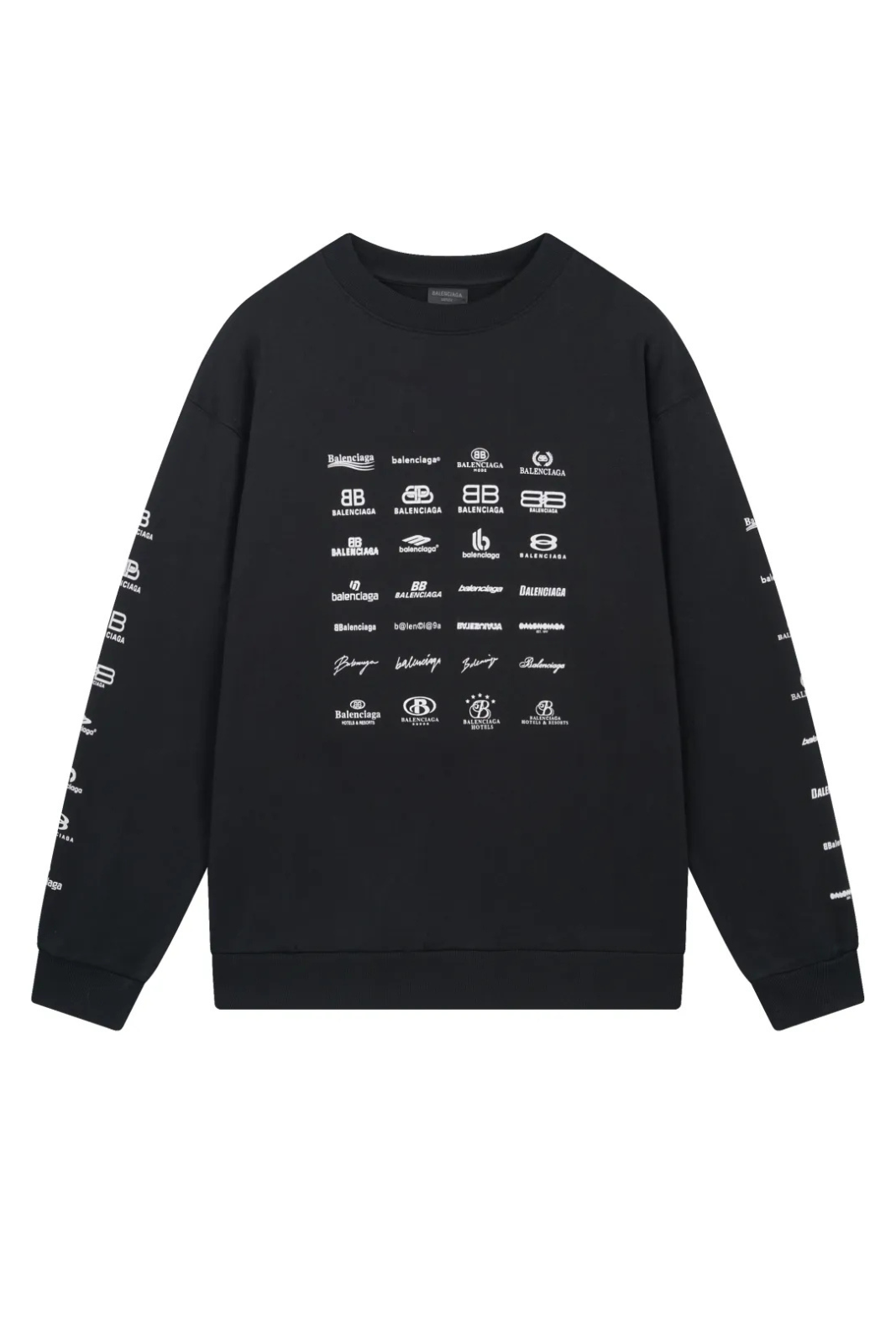 Balenciaga Multi Logo retro comfort Black Oversized Sweatshirt