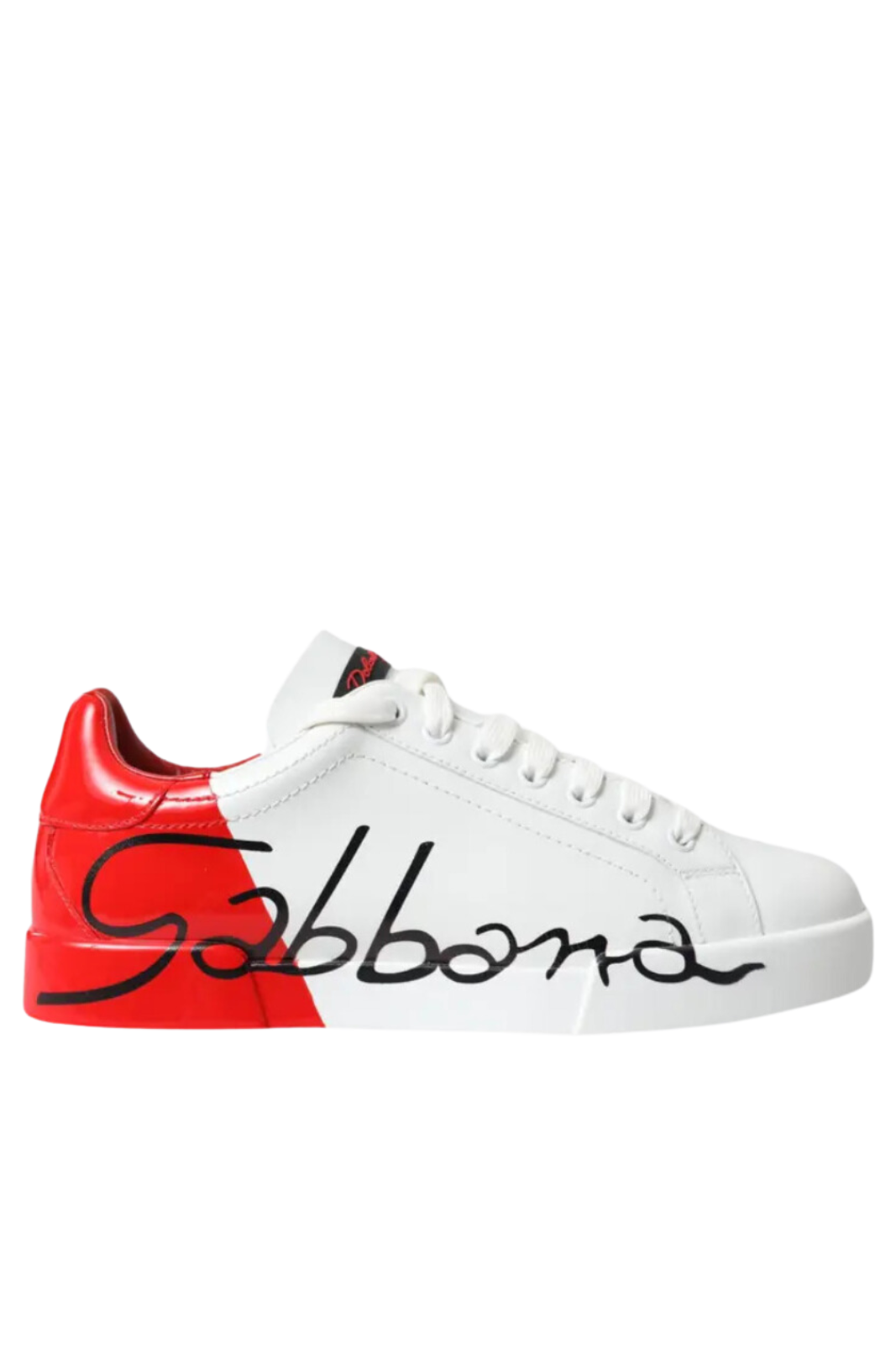 Dolce & Gabbana Portofino leather low trainers White/Red for men