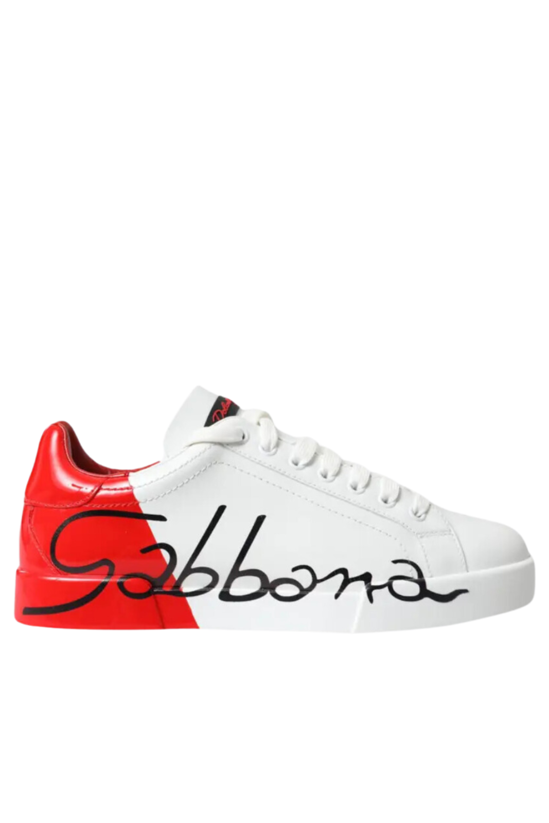 Dolce & Gabbana Portofino leather low trainers White/Red