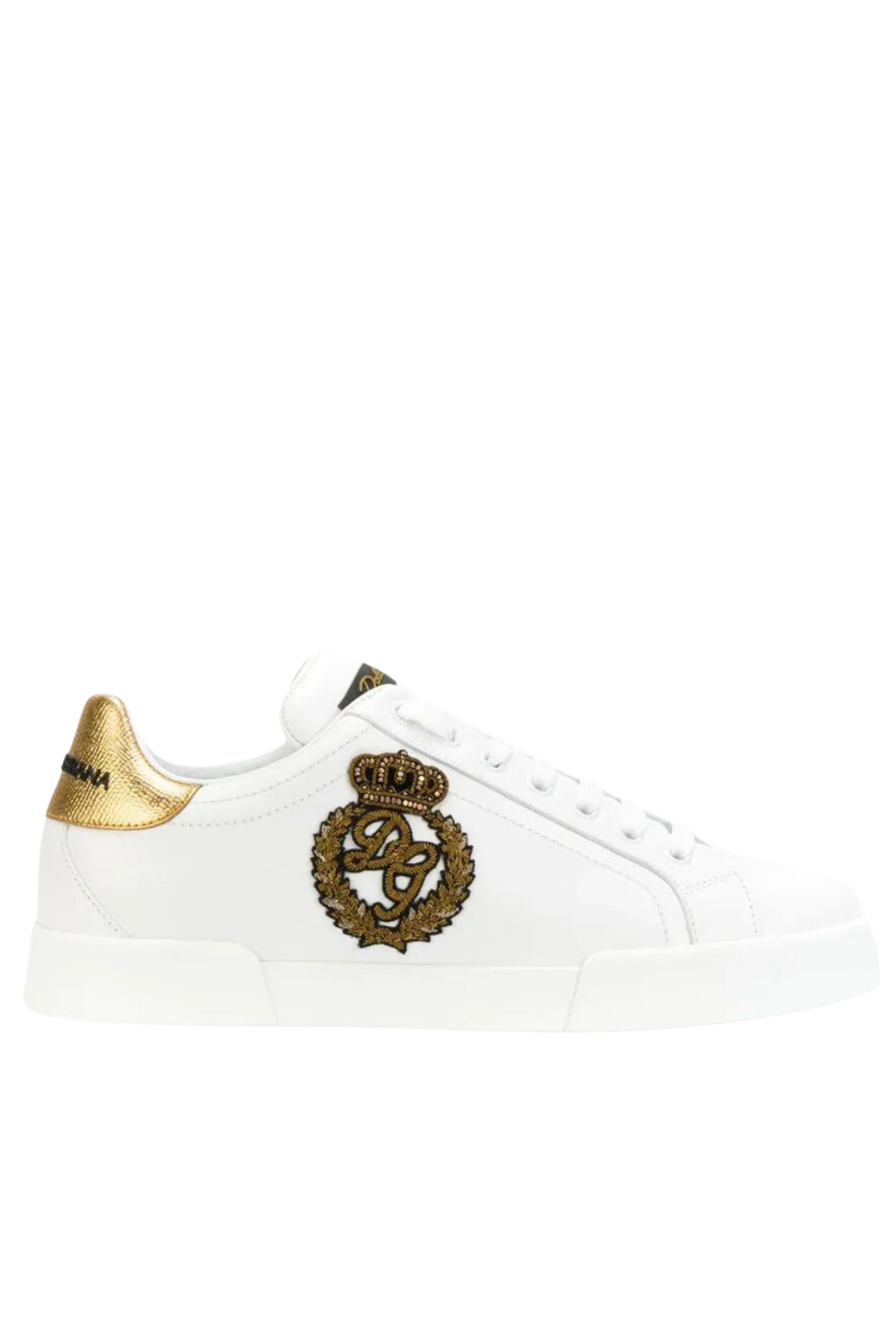 Dolce & Gabbana Portofino White Crown-Patch leather sneakers