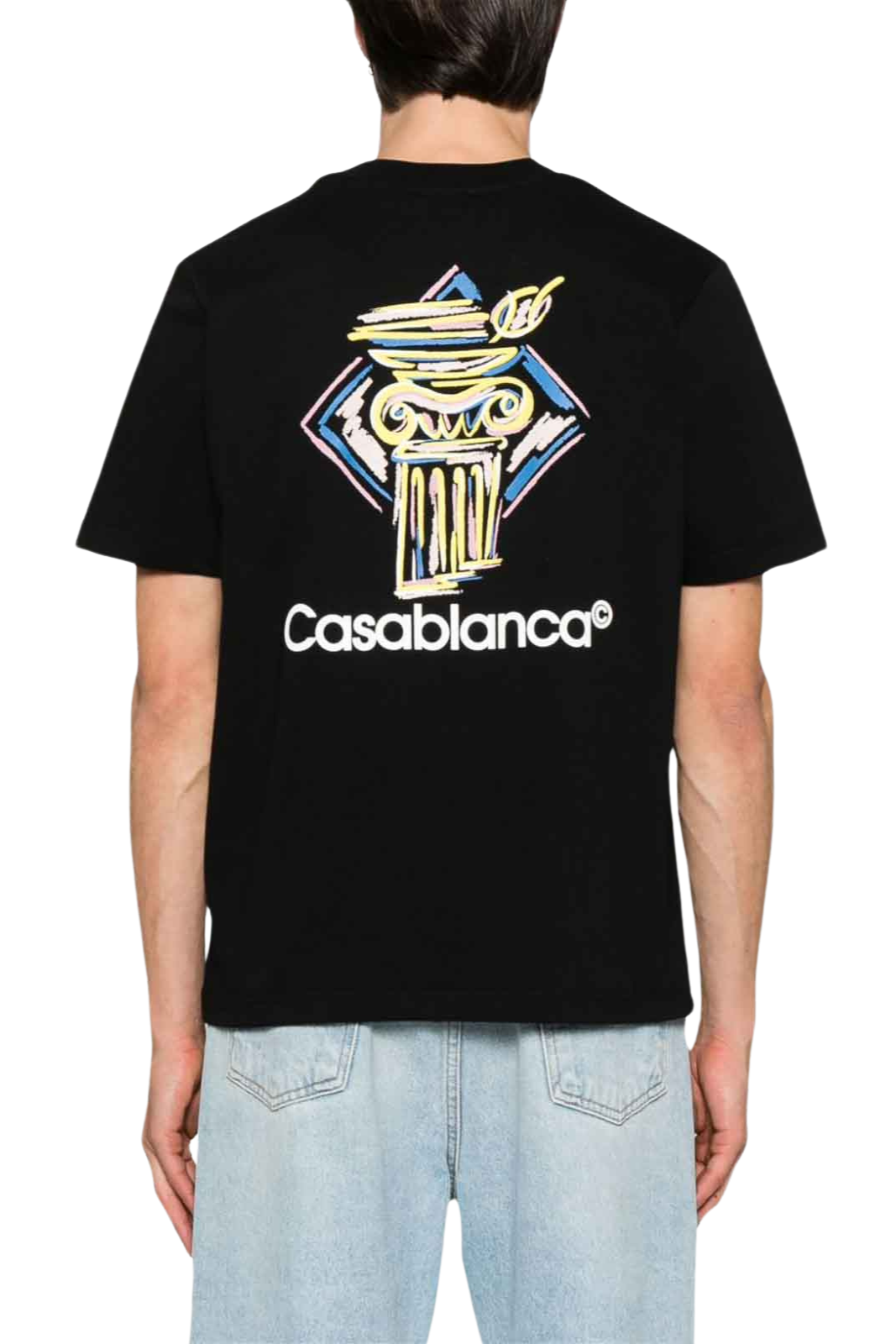 Casablanca Jumper Black organic cotton t-shirt for Men