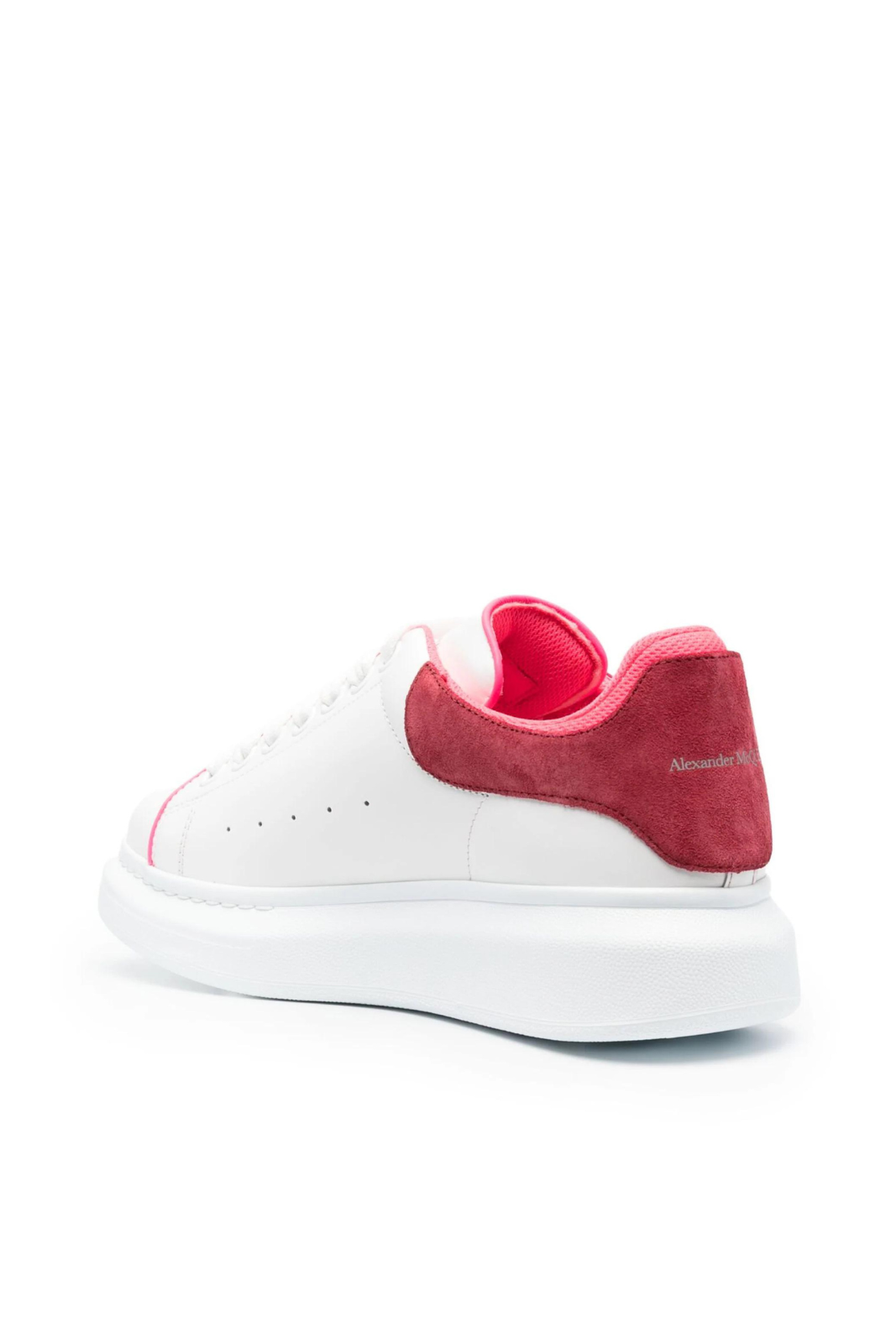 Alexander McQueen lace-up low-top double heeled white/red sneakers