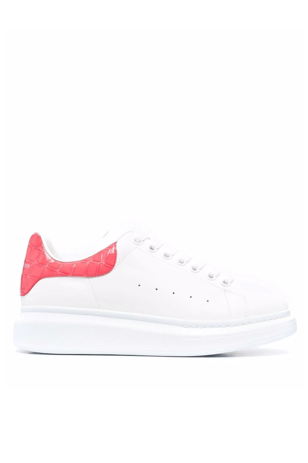 Alexander McQueen oversized low-top sneakers white and peach