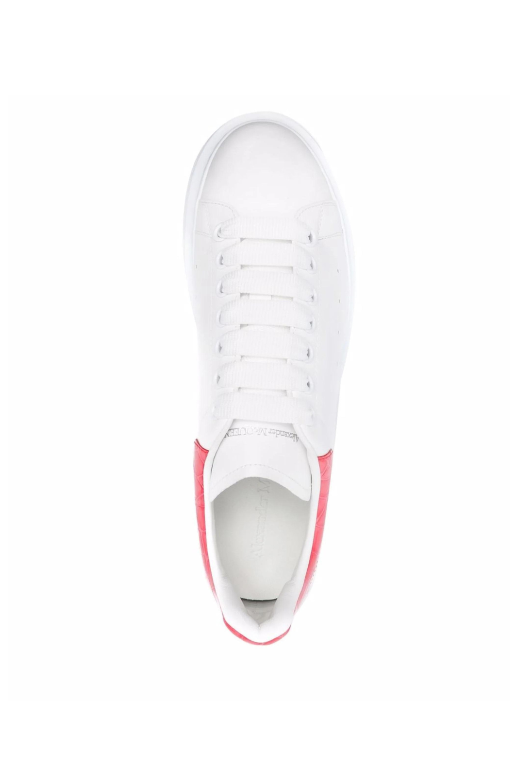 Alexander McQueen oversized low-top sneakers white and peach