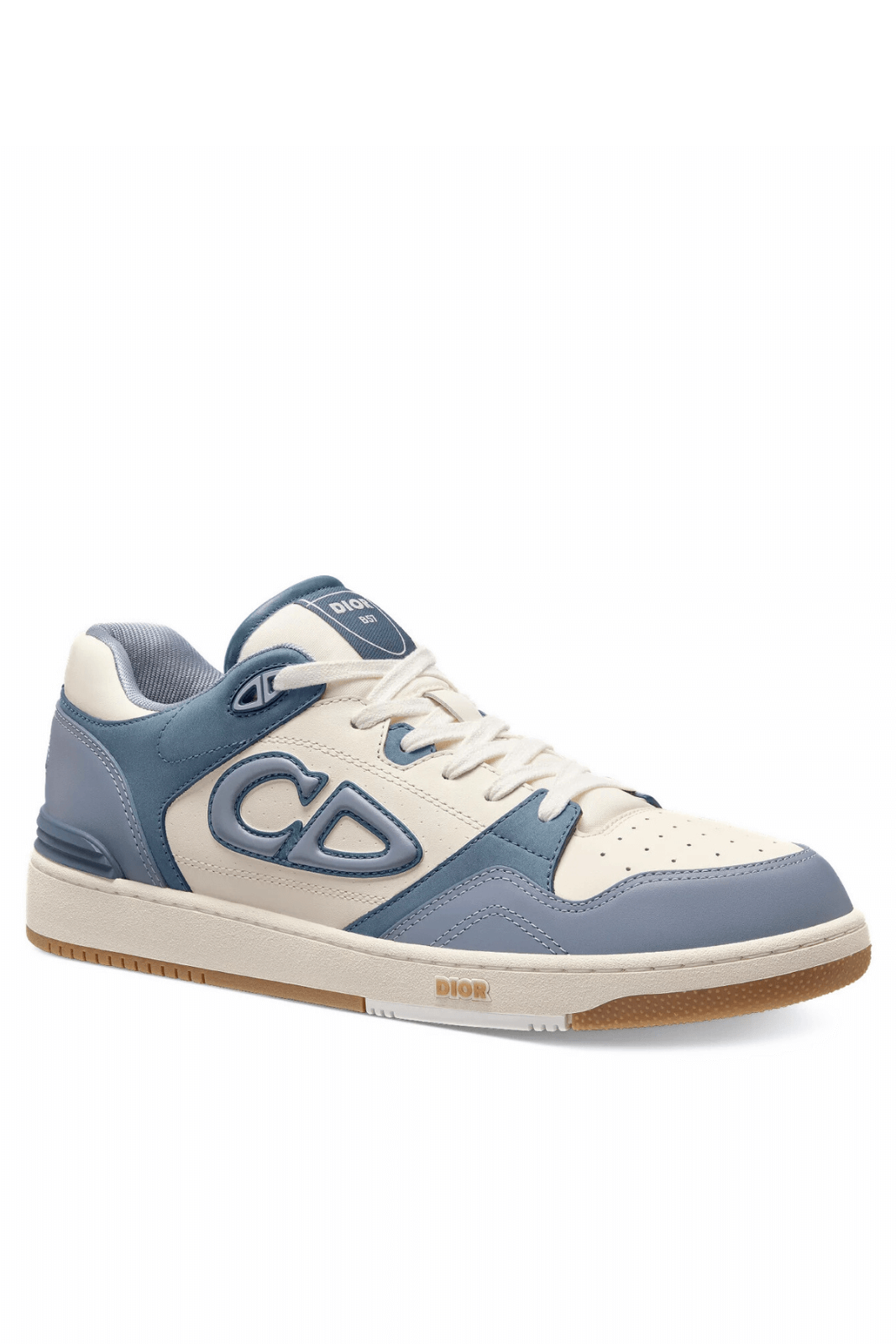 Dior B57 Low-Top Sneaker Blue and Cream Smooth Calfskin with Blue Suede