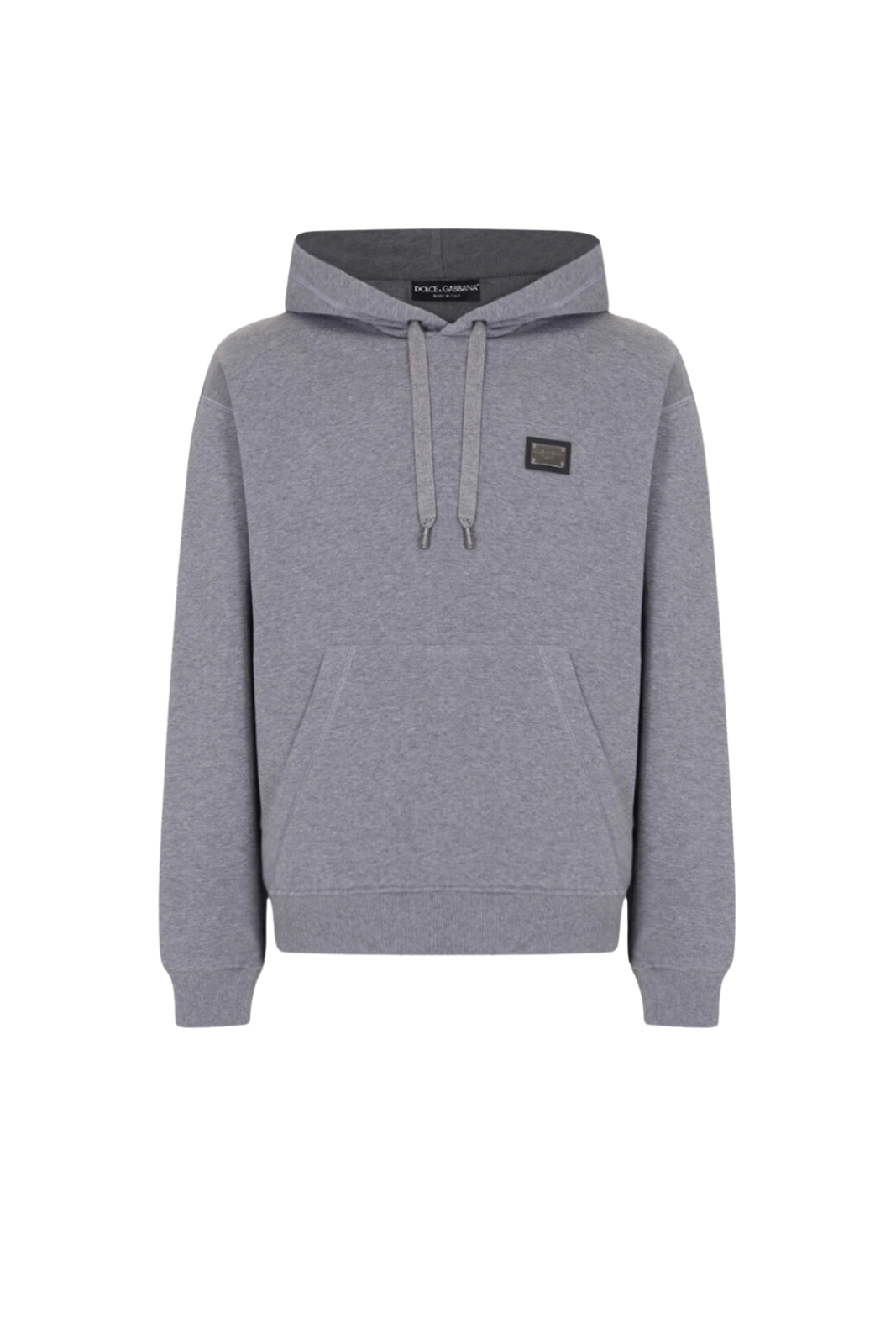 Dolce & Gabbana Logo Plaque Hoodie in Grey