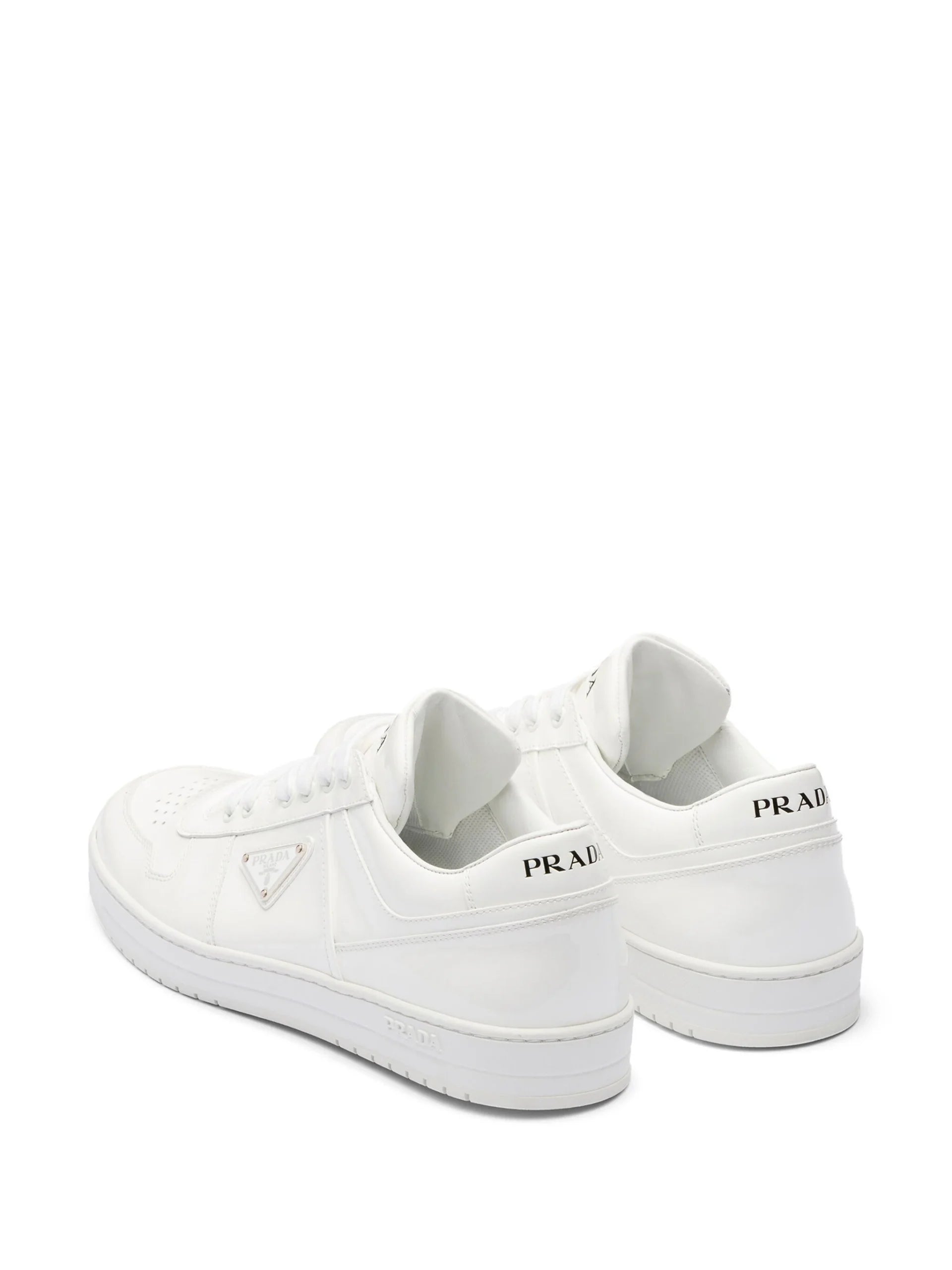 Prada Downtown Leather Full White Logo sneakers for men