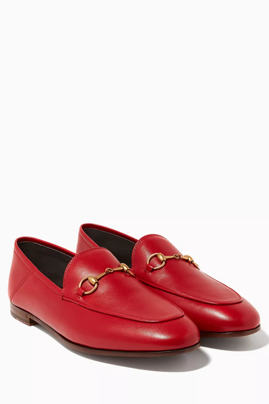 Gucci Red Brixton Leather Loafers