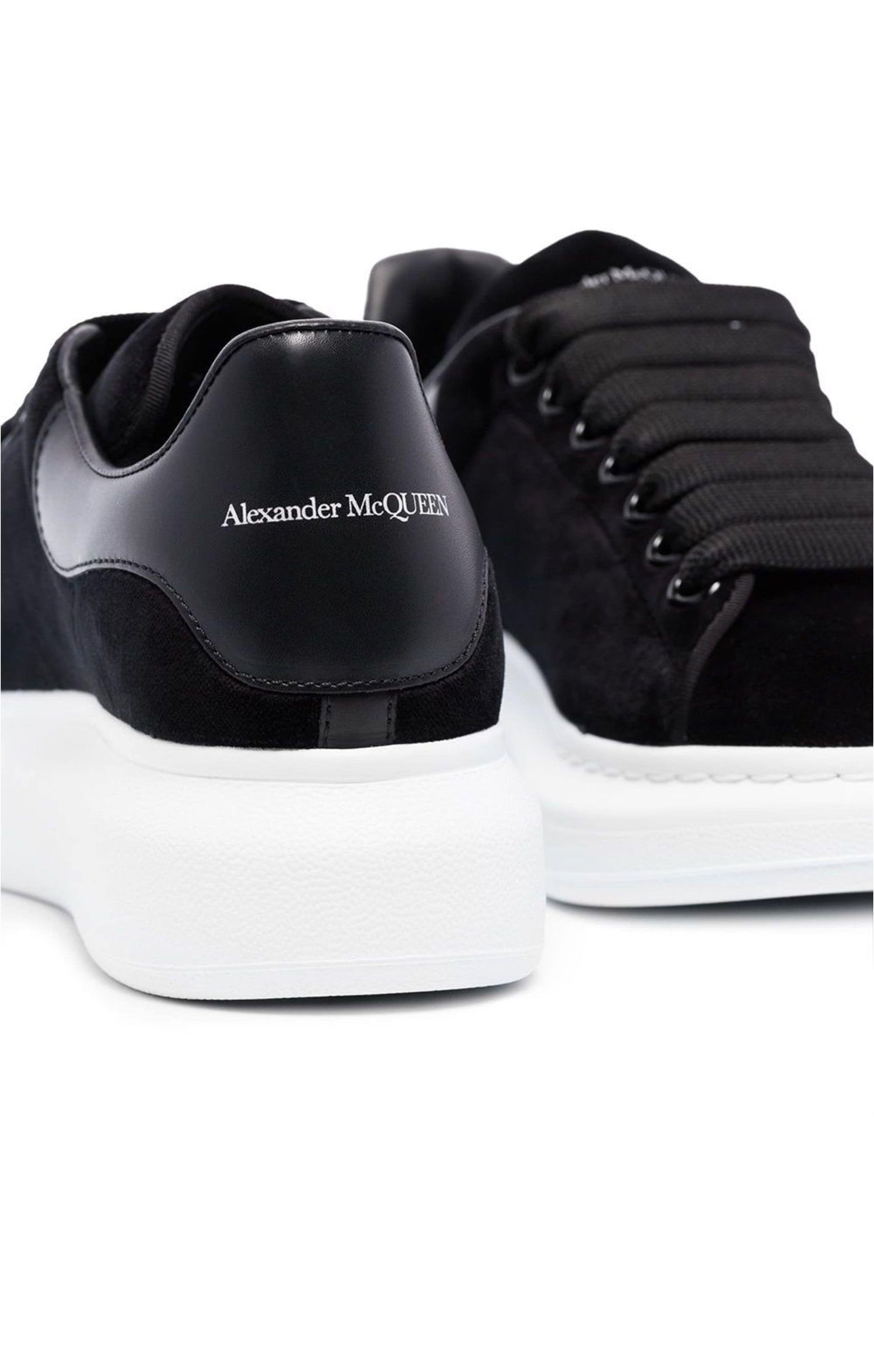 Black velvet mcqueen trainers online