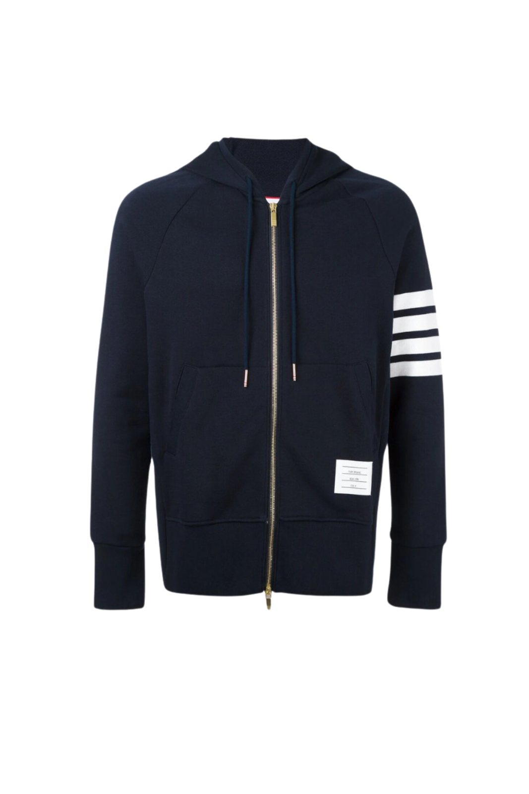 Thom Browne 4-Bar jersey zip-up hoodie