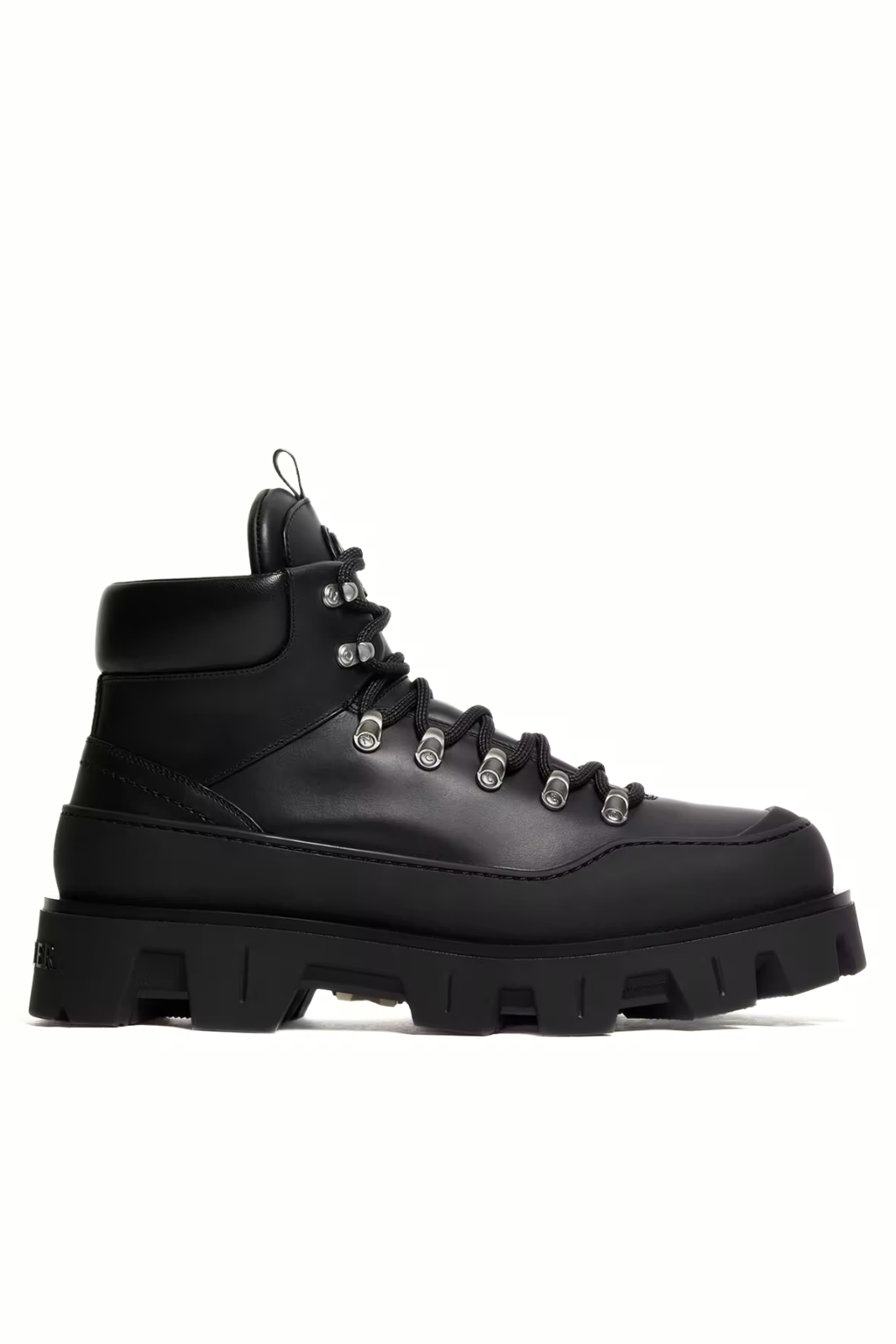 Moncler Peak Trek Leather Ankle Boots Black