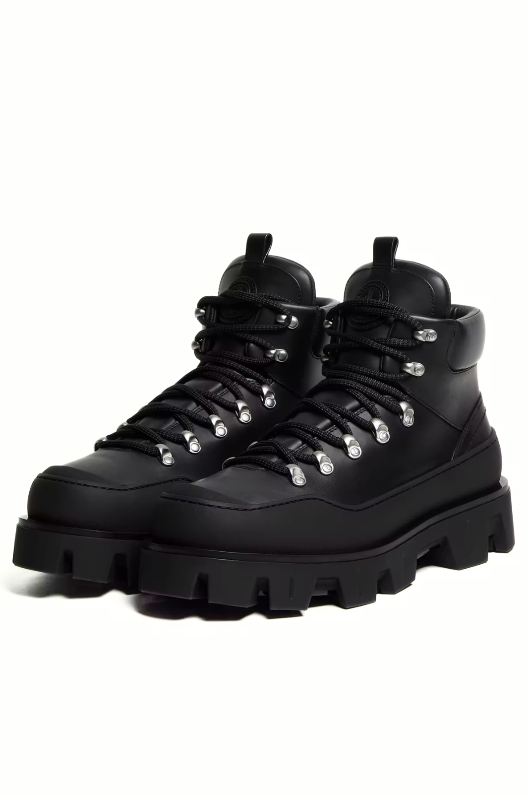Moncler Peak Trek Leather Ankle Boots Black