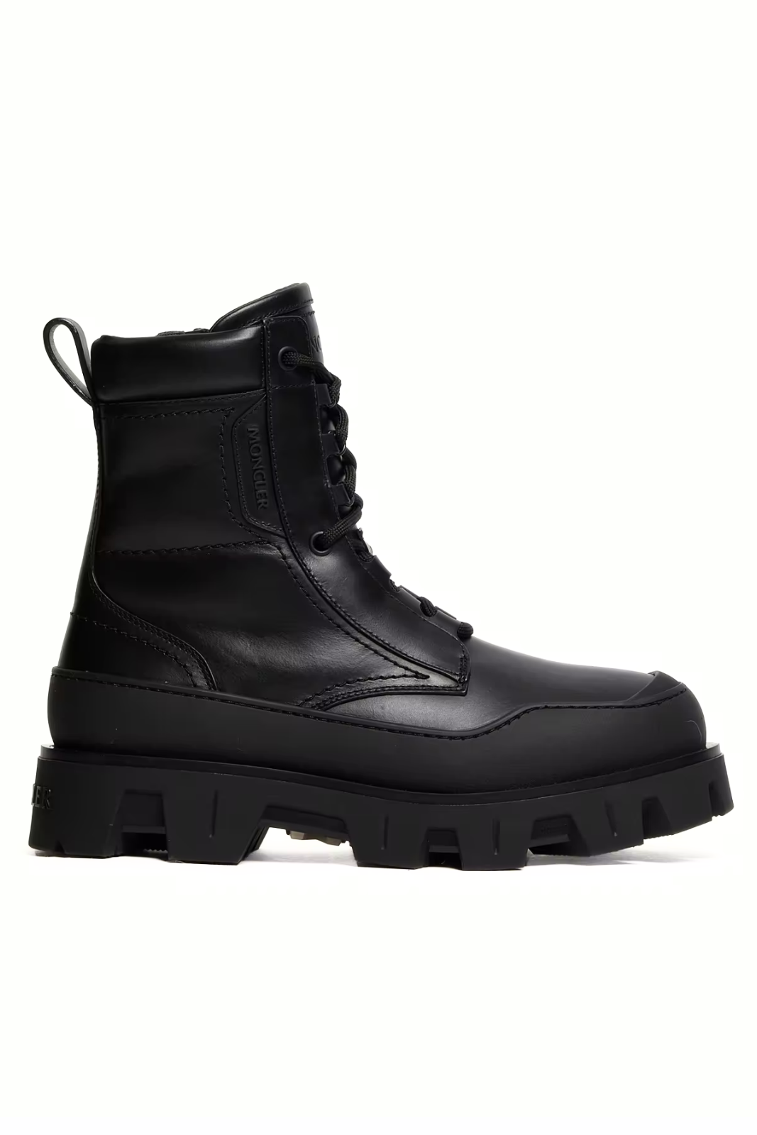 Moncler Peak Path Leather Lace-Up Boots Black