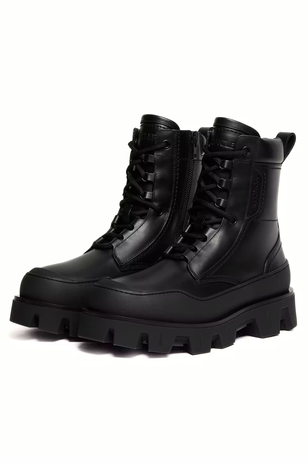 Moncler Peak Path Leather Lace-Up Boots Black
