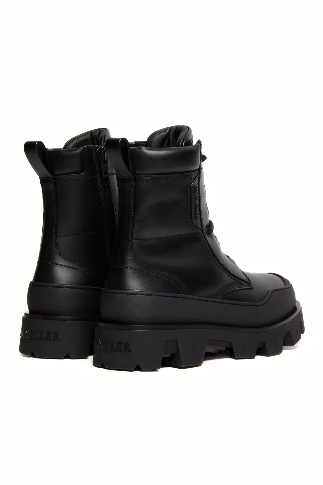 Moncler Peak Path Leather Lace-Up Boots Black