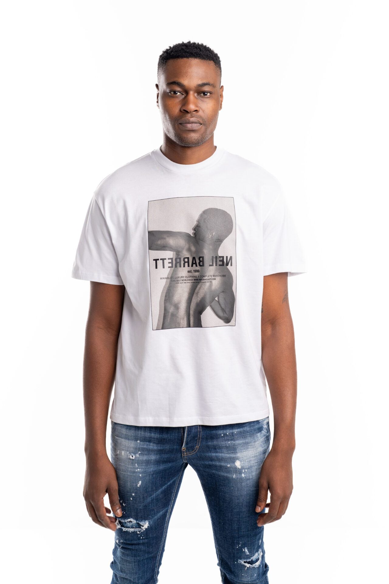 Neil Barrett Easy Dropped Shoulder Body Print T-Shirt