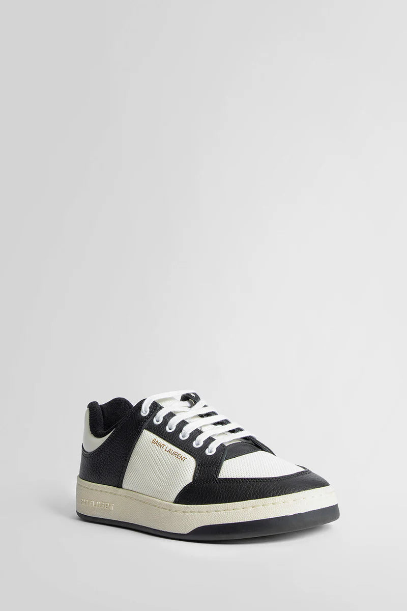 Saint Laurent Sl/61 Sneakers In Grained Leather Black/White