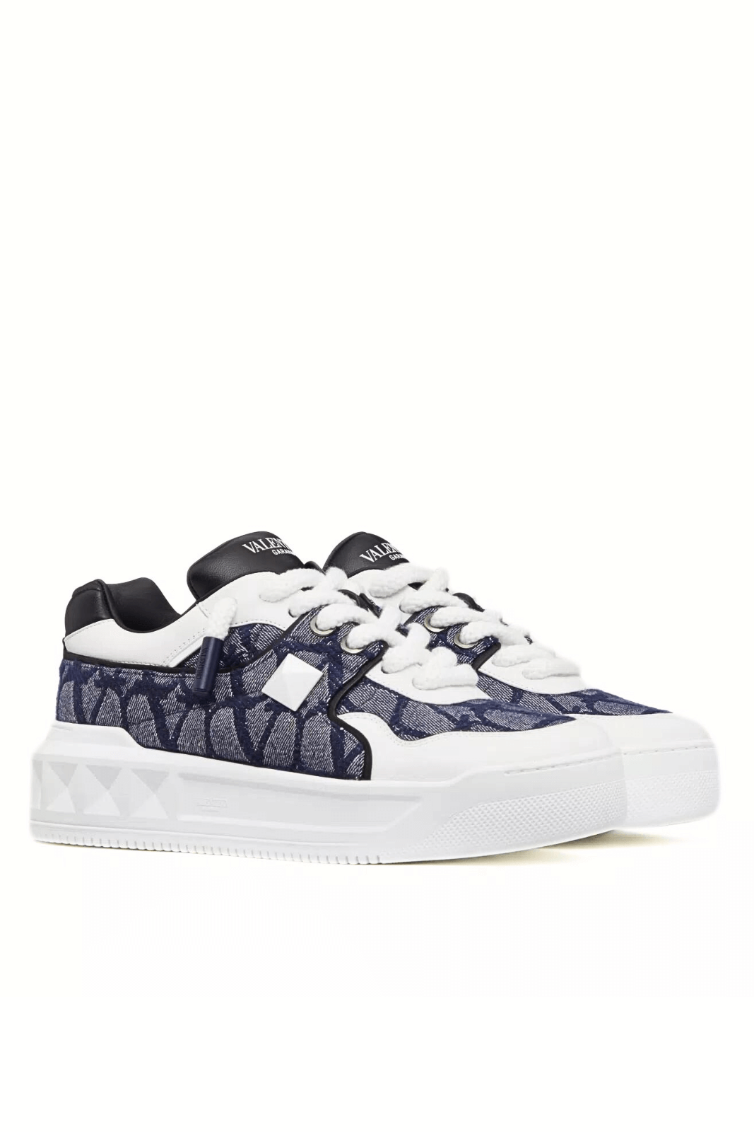 Valentino Garavani One Stud XL Low-Top Trainer in Denim