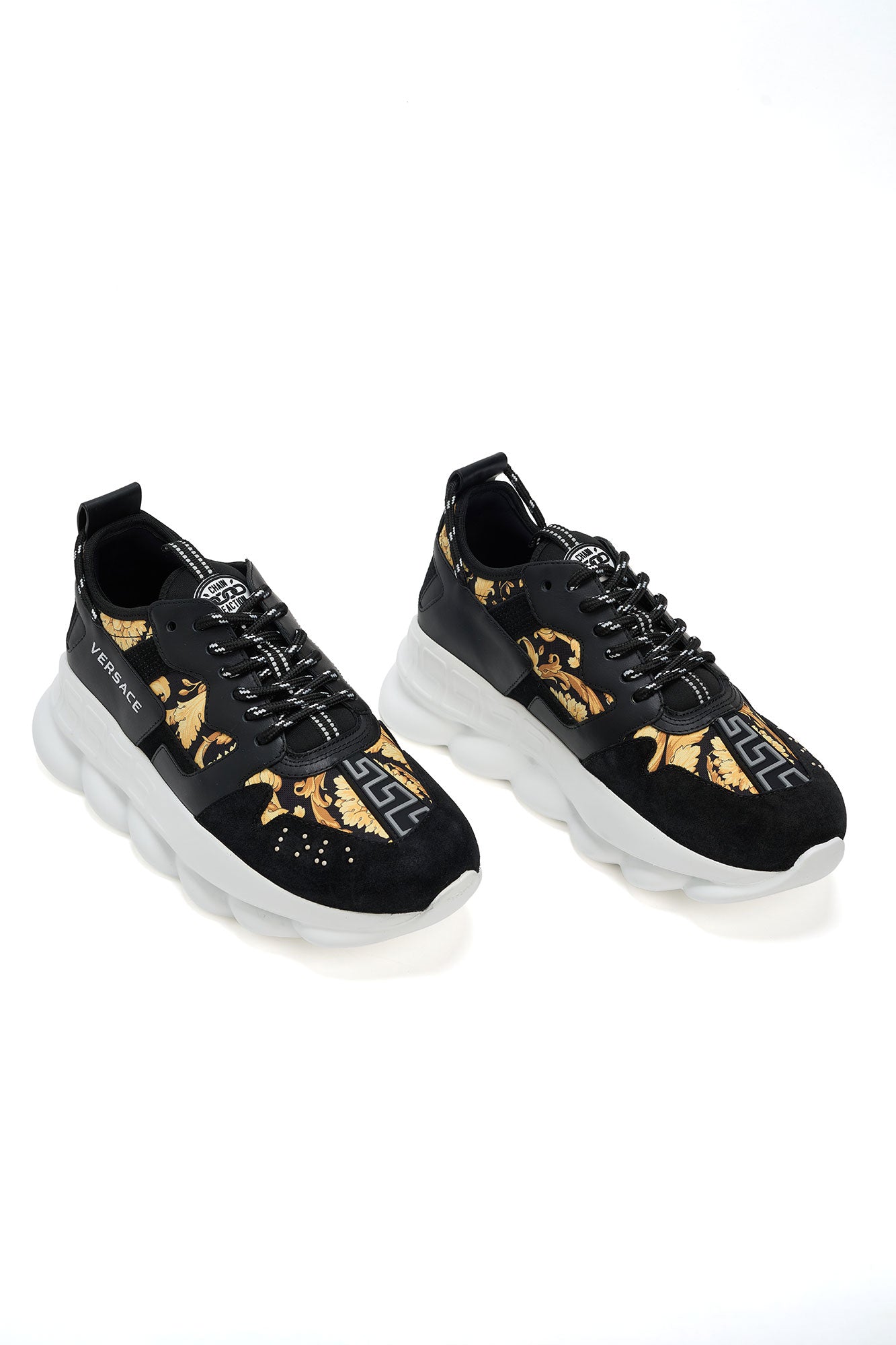 Versace Chain Reaction V2  Black Barocco Man Sneakers
