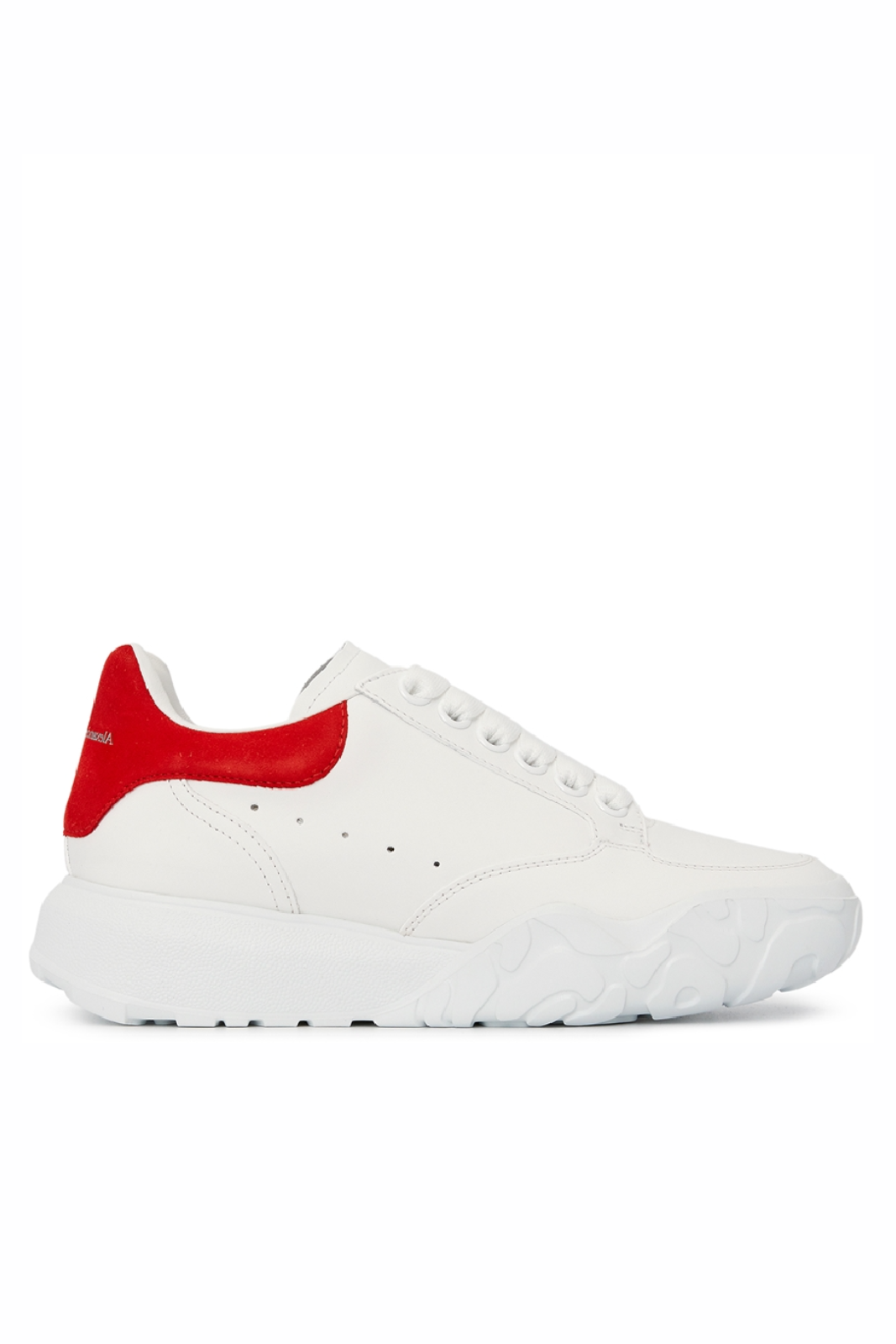Alexander McQueen White and Red Court Trainer Sneakers