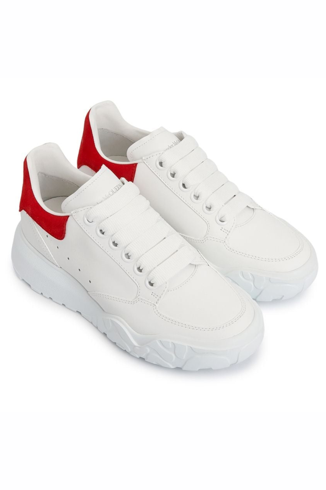 Alexander McQueen White and Red Court Trainer Sneakers