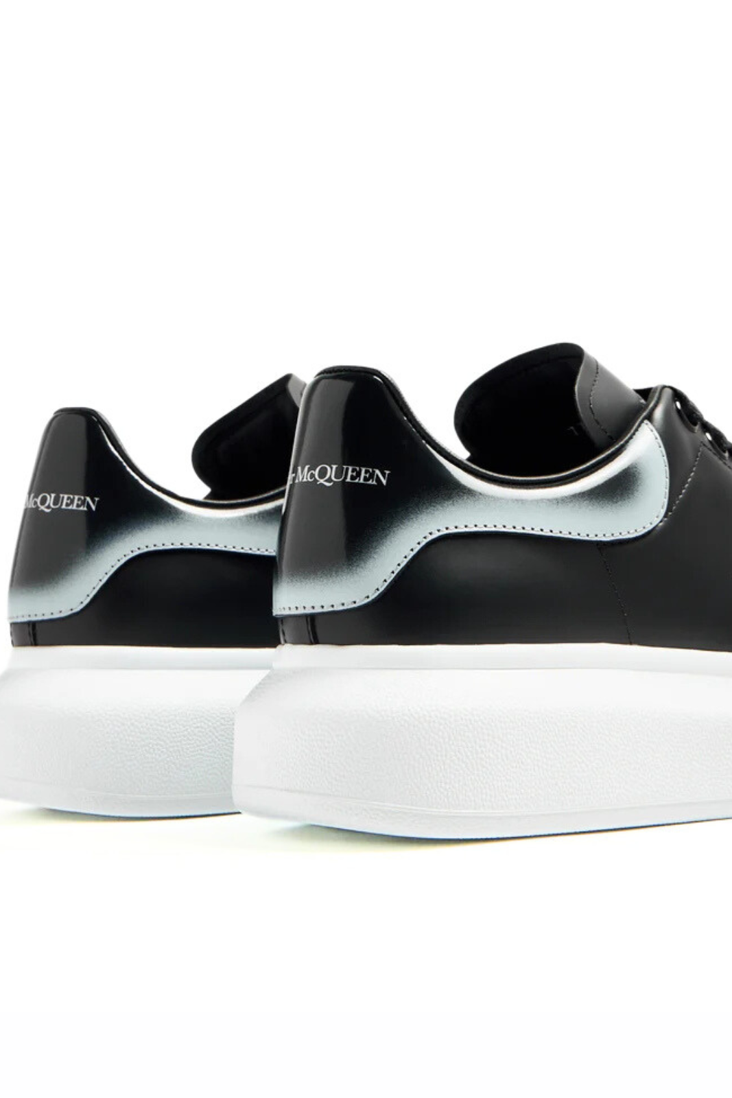 Alexander McQueen Oversized Sneaker Faded Heel Black Silver