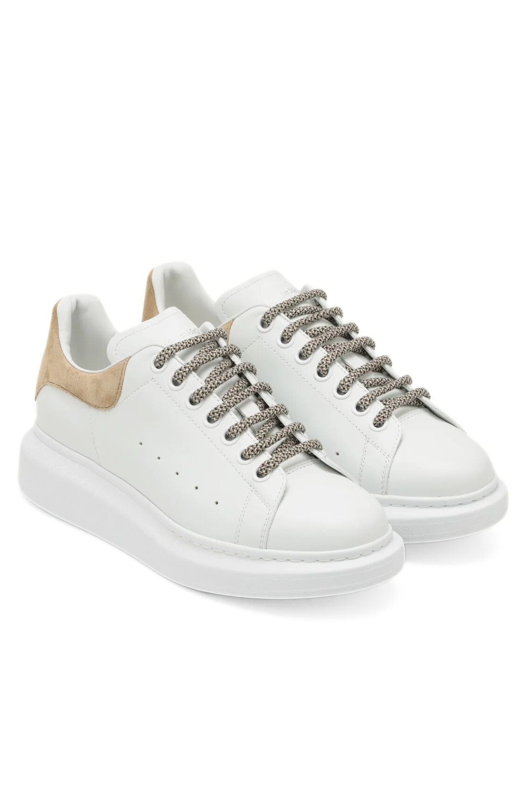Alexander McQueen White And Camel Oversized Sneakers